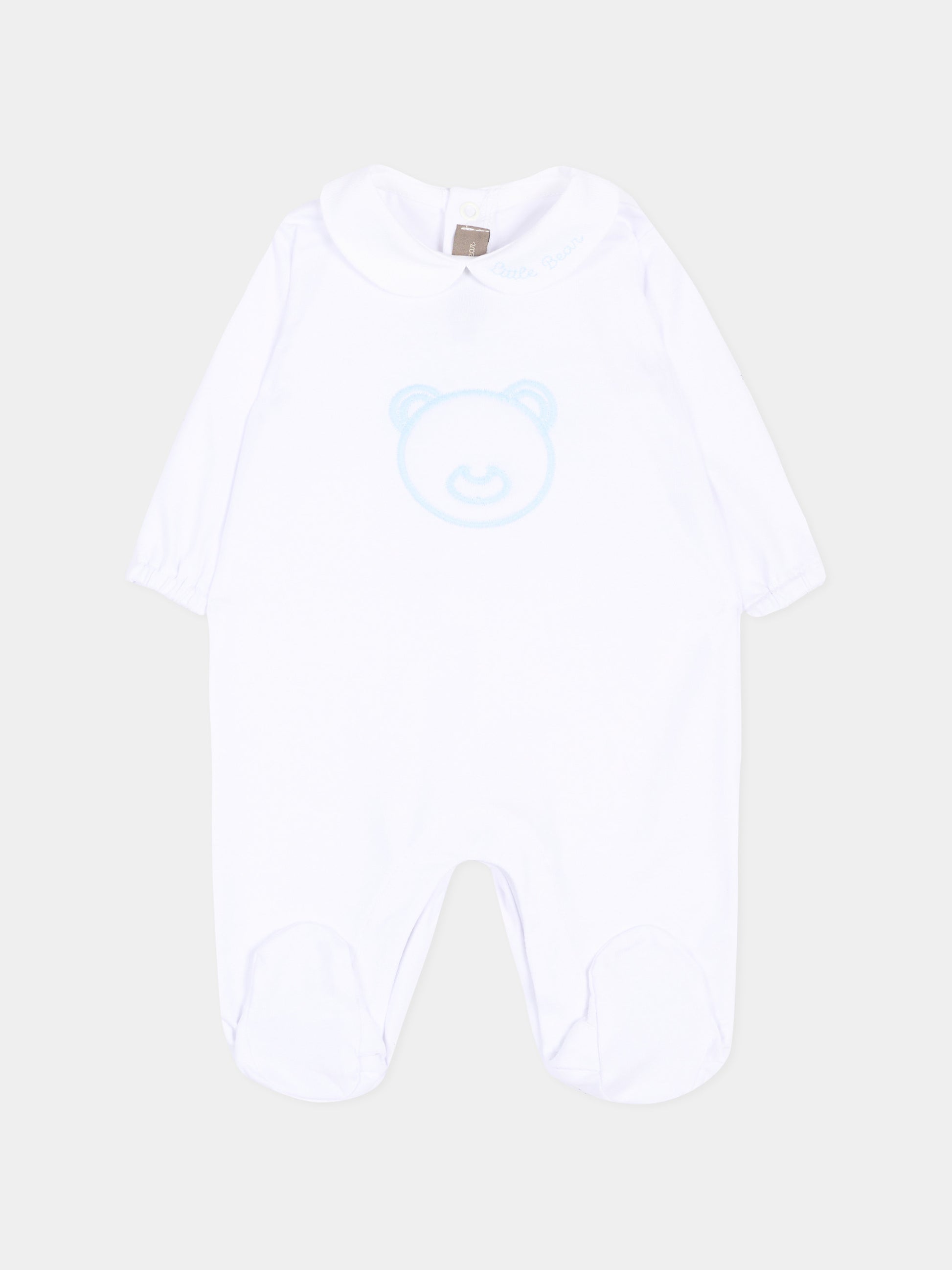 Tutina bianca per neonato con orsetto,Little Bear,3062 BCO/CIELO