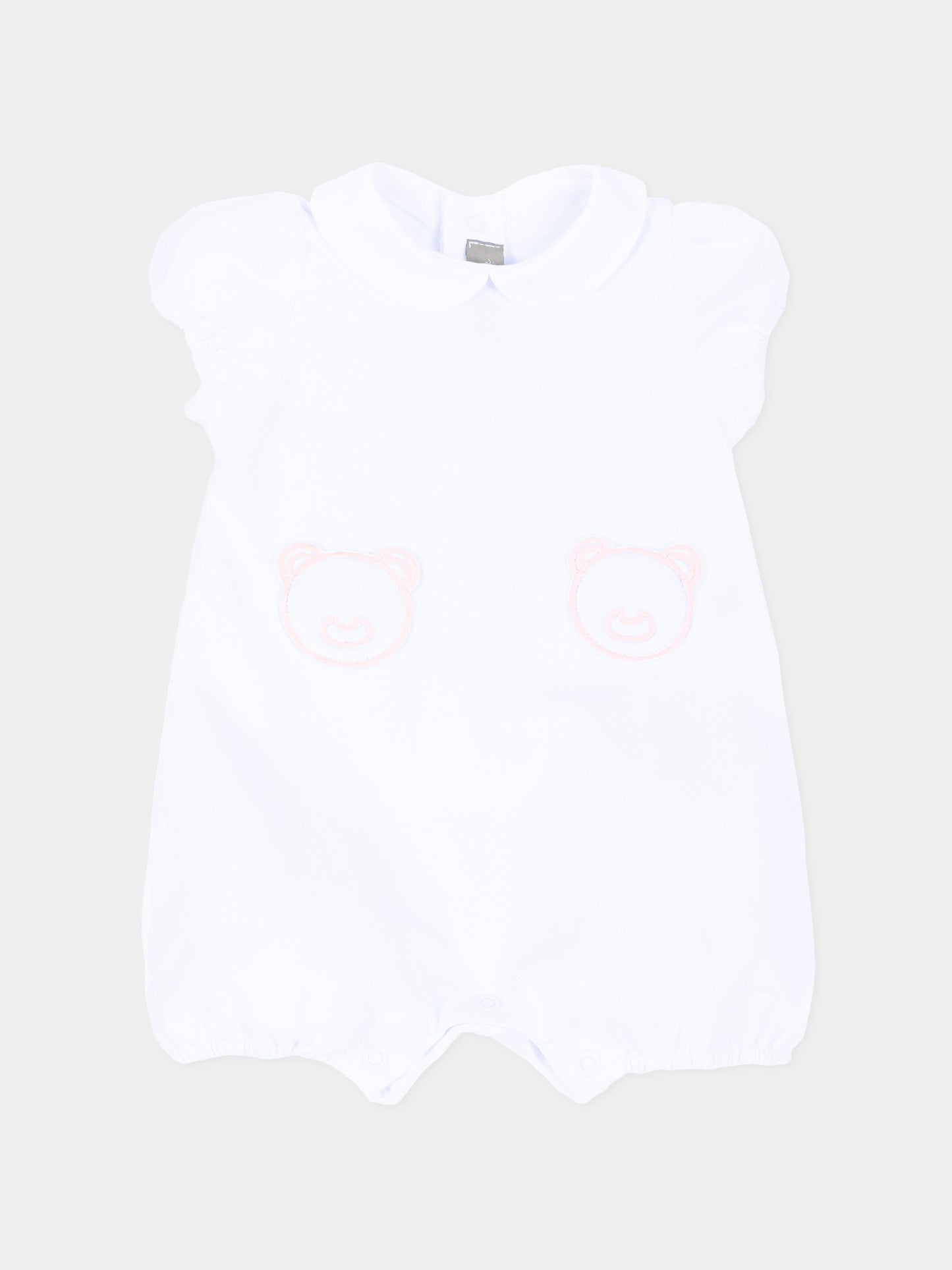 Pagliaccetto bianco per neonata orsetti