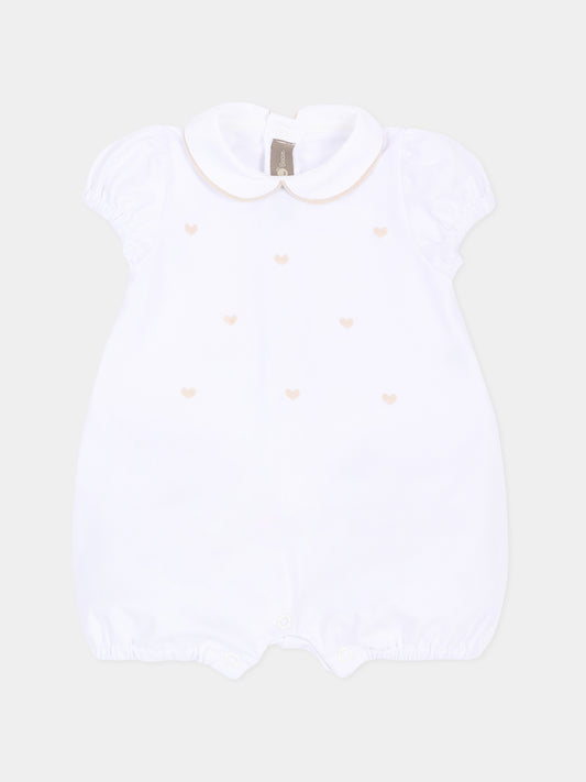 Pagliaccetto bianco per neonati con cuori,Little Bear,3077 BCO/CORDA