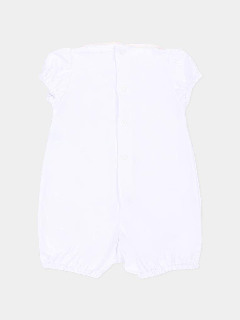 Pagliaccetto bianco per neonata con cuori