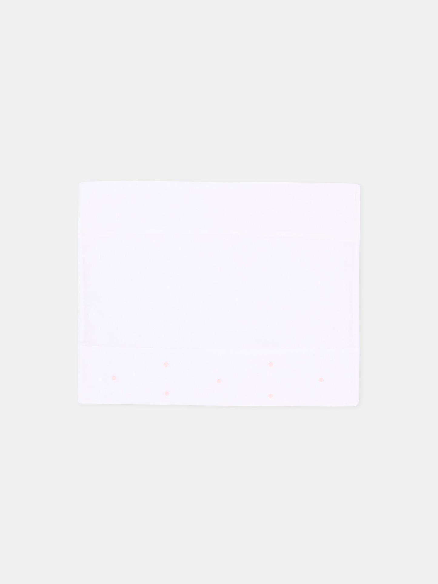 Lenzuola avorio per neonato con pois celesti,Little Bear,2040 BCO/CIELO