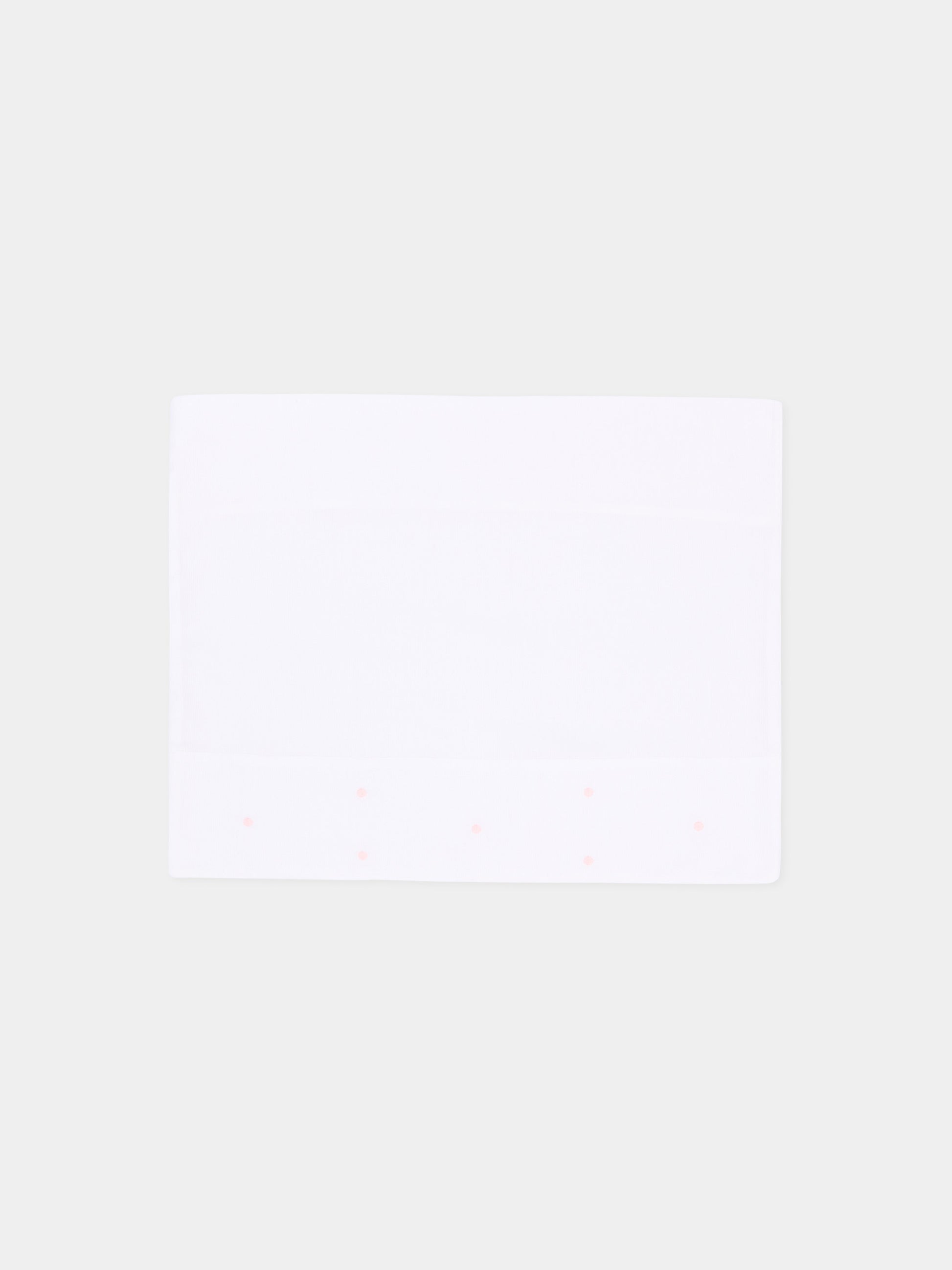 Lenzuola avorio per neonato con pois celesti,Little Bear,2040 BCO/CIELO