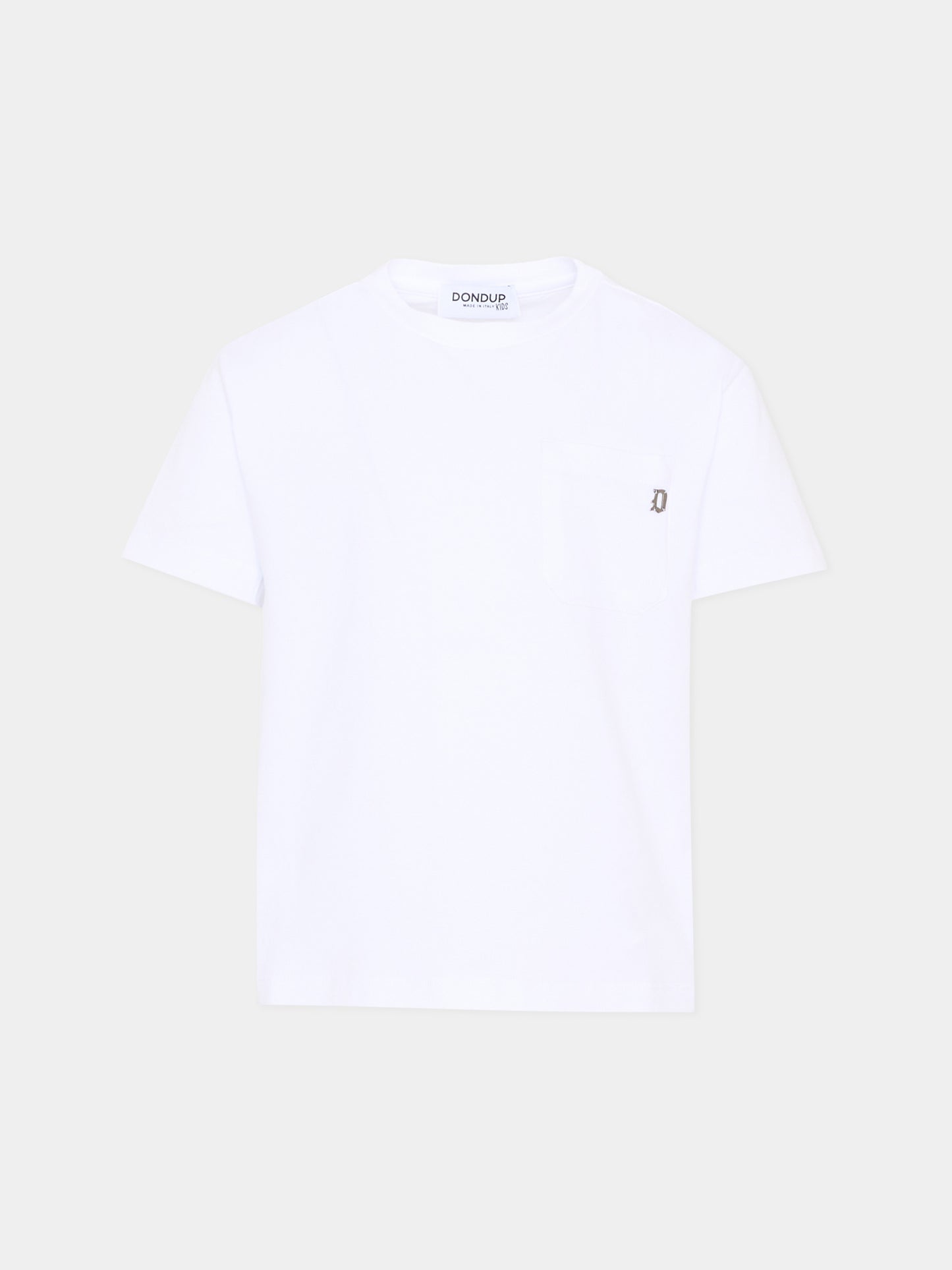 T-shirt bianca per bambino con logo,Dondup Kids,DMTS051 0 JE006 B000