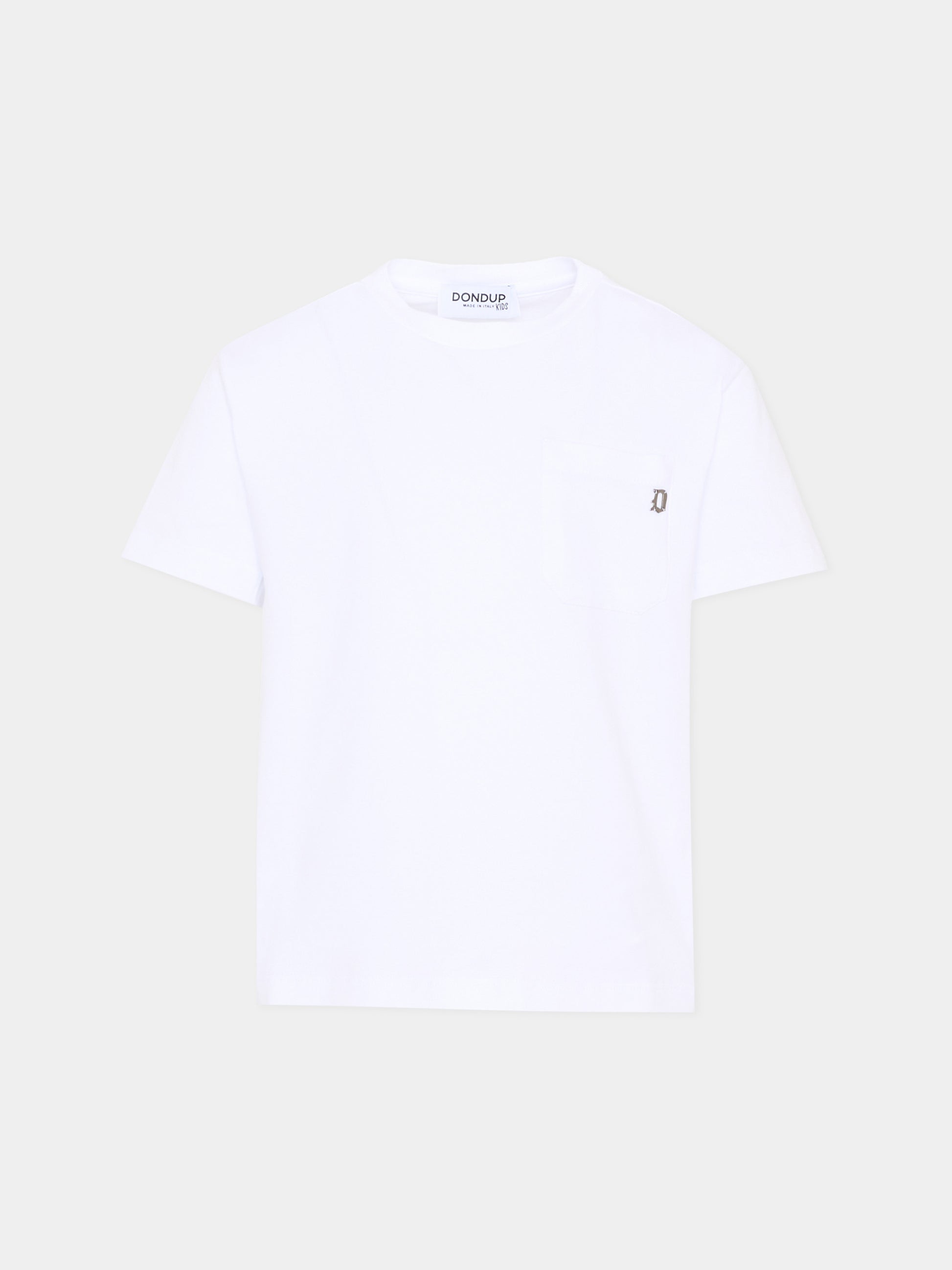 T-shirt bianca per bambino con logo,Dondup Kids,DMTS051 0 JE006 B000