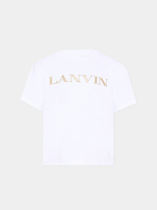 T-Shirt bianca per bambini con logo,Lanvin Petite,N30360 10P