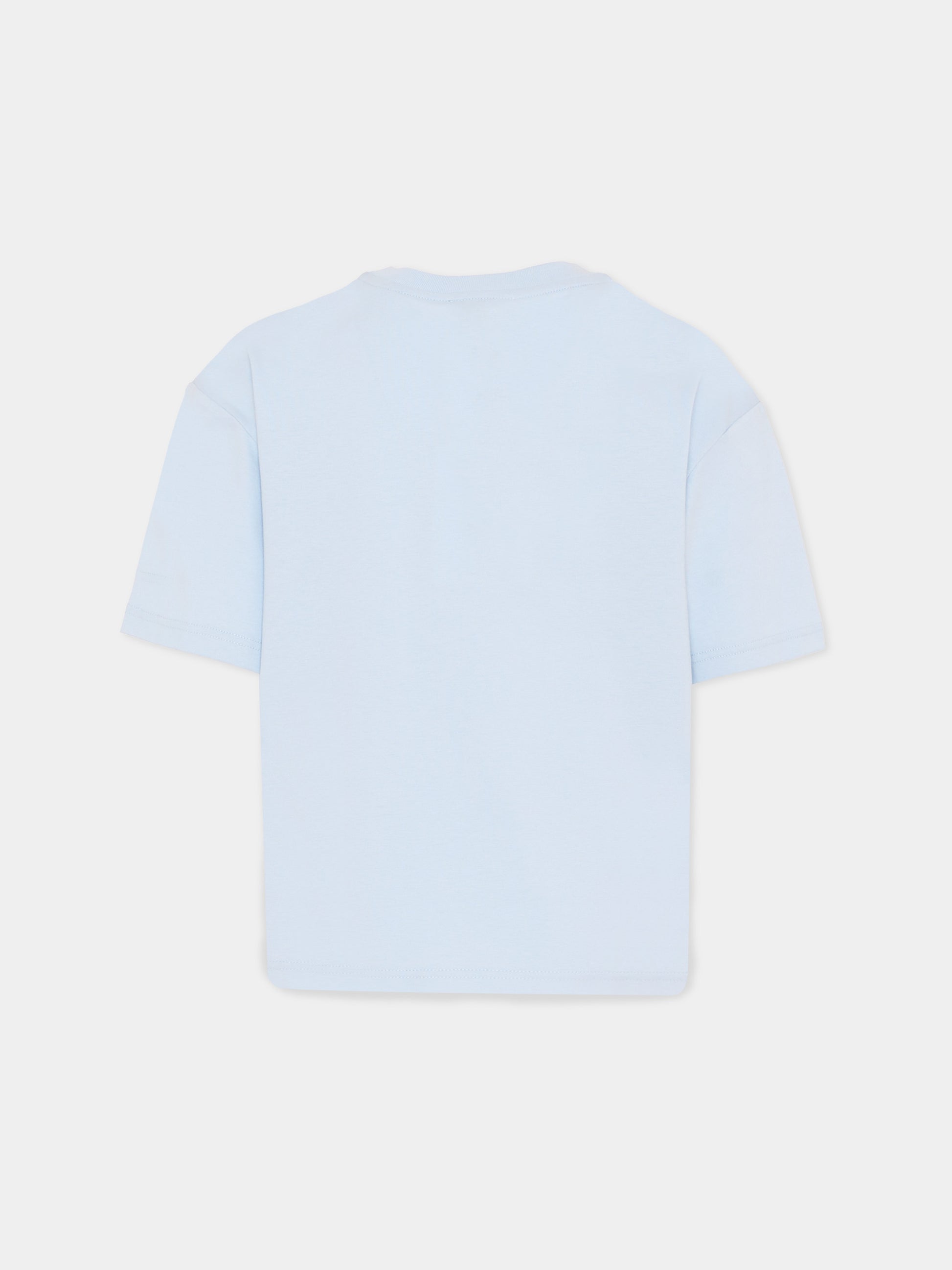 T-Shirt celeste per bambino con logo,Lanvin Petite,N30360 79L