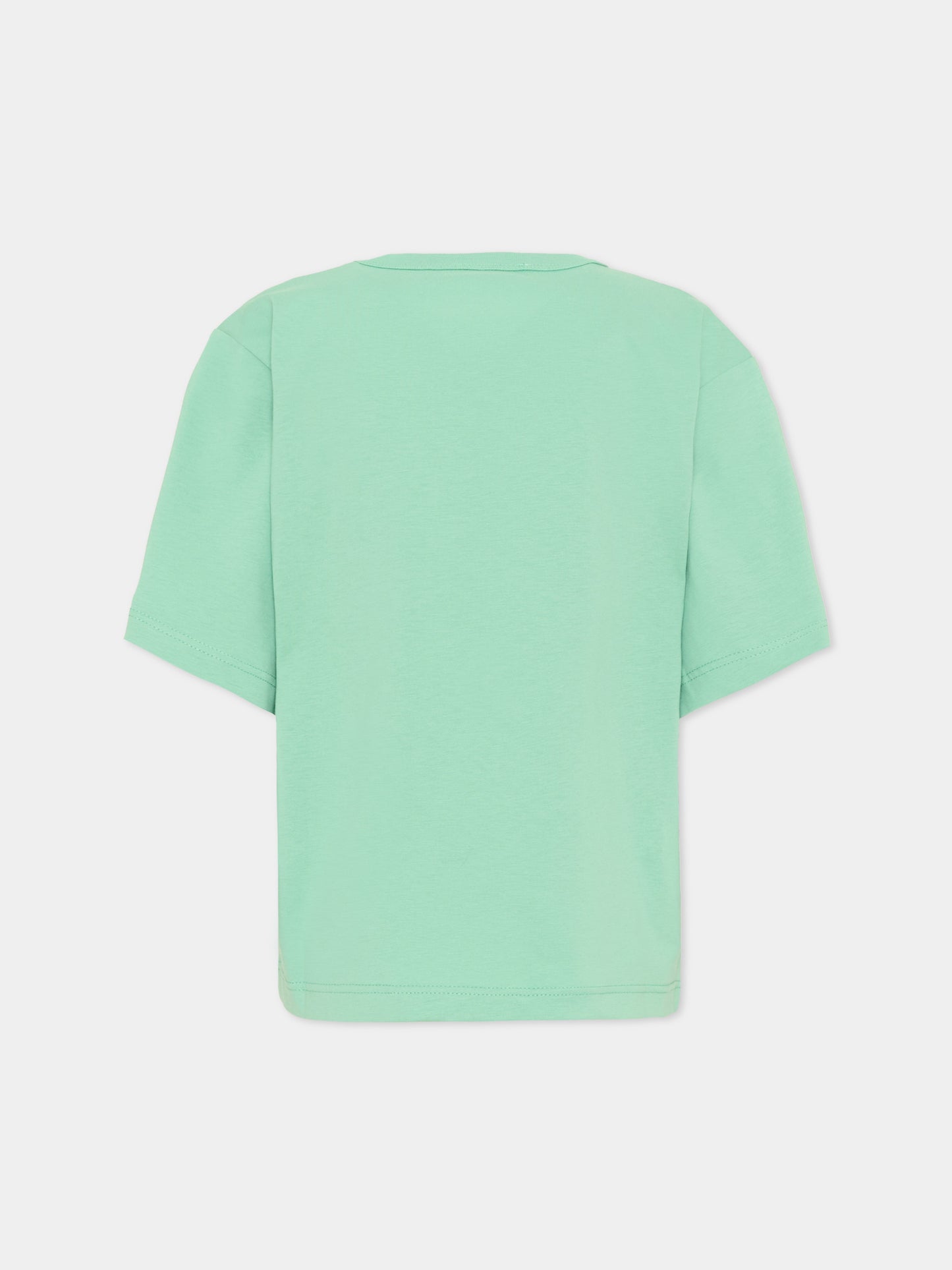T-Shirt verde per bambini con logo,Lanvin Petite,N30362 68N
