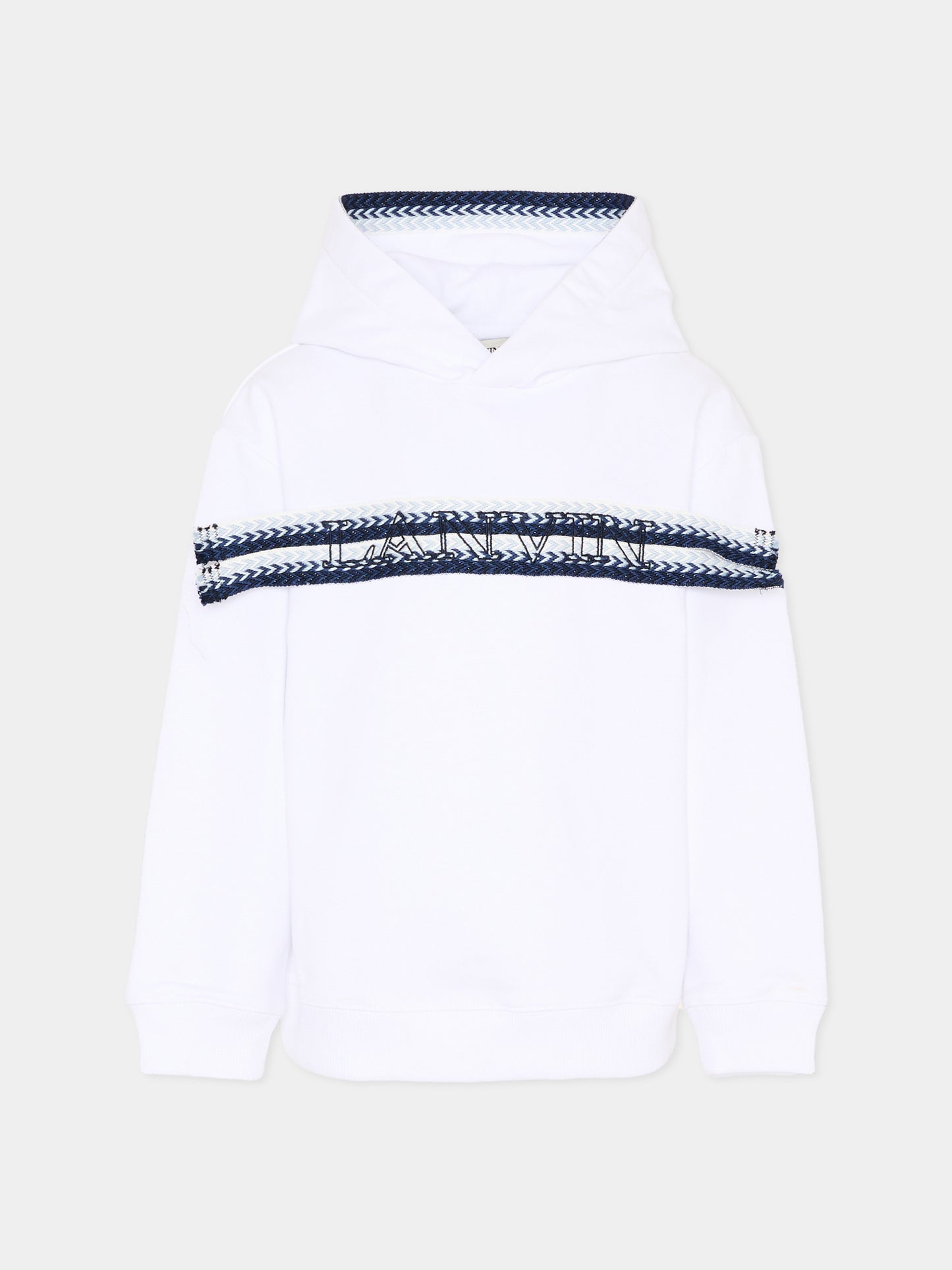 Felpa bianca per bambino con logo,Lanvin Petite,N30369 N48