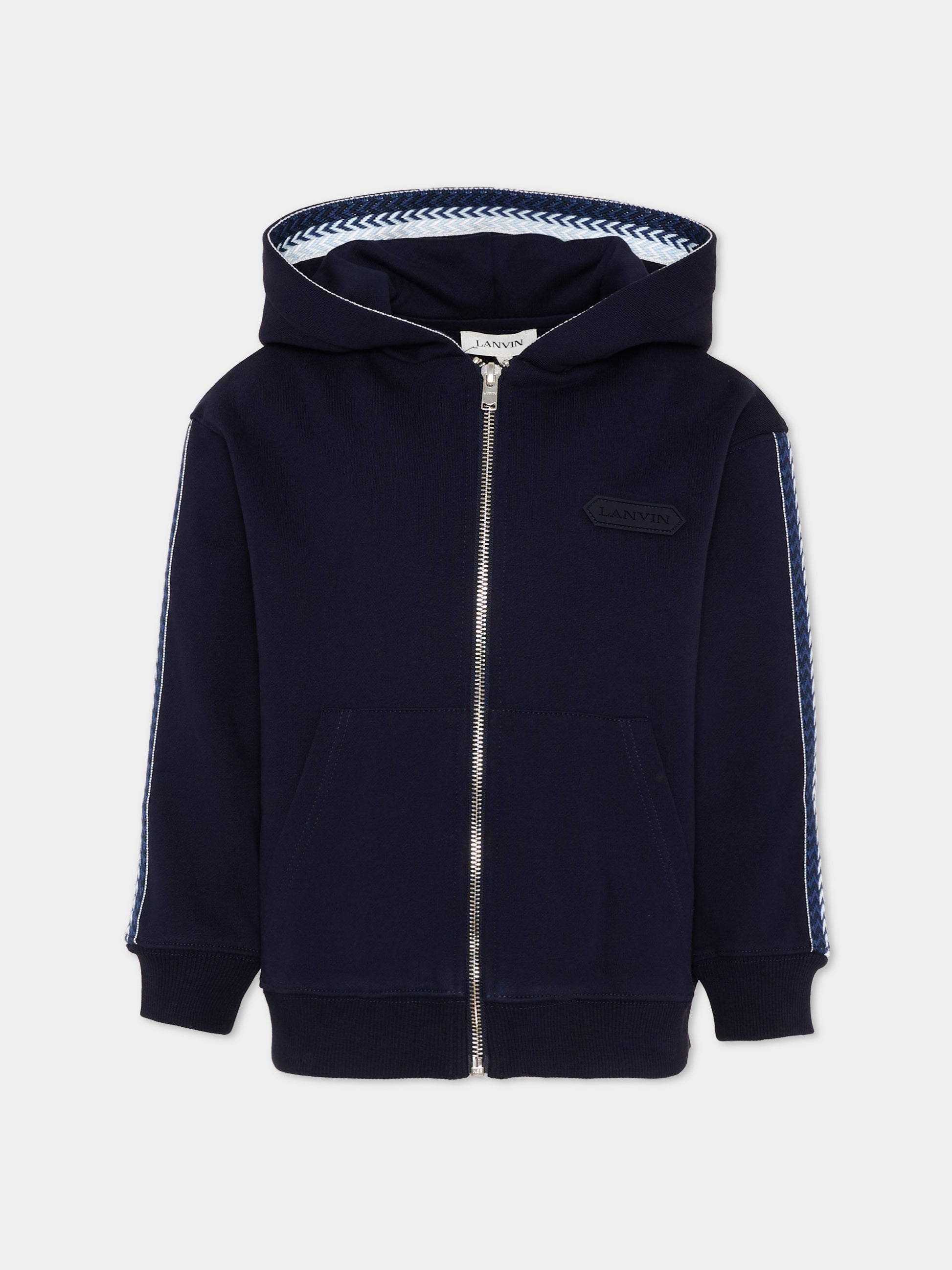 Felpa blu per bambino con logo,Lanvin Petite,N30370 855