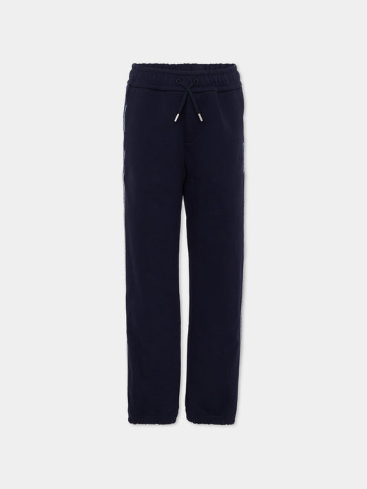 Pantaloni sportivi blu per bambino con curb lace,Lanvin Petite,N30372 855