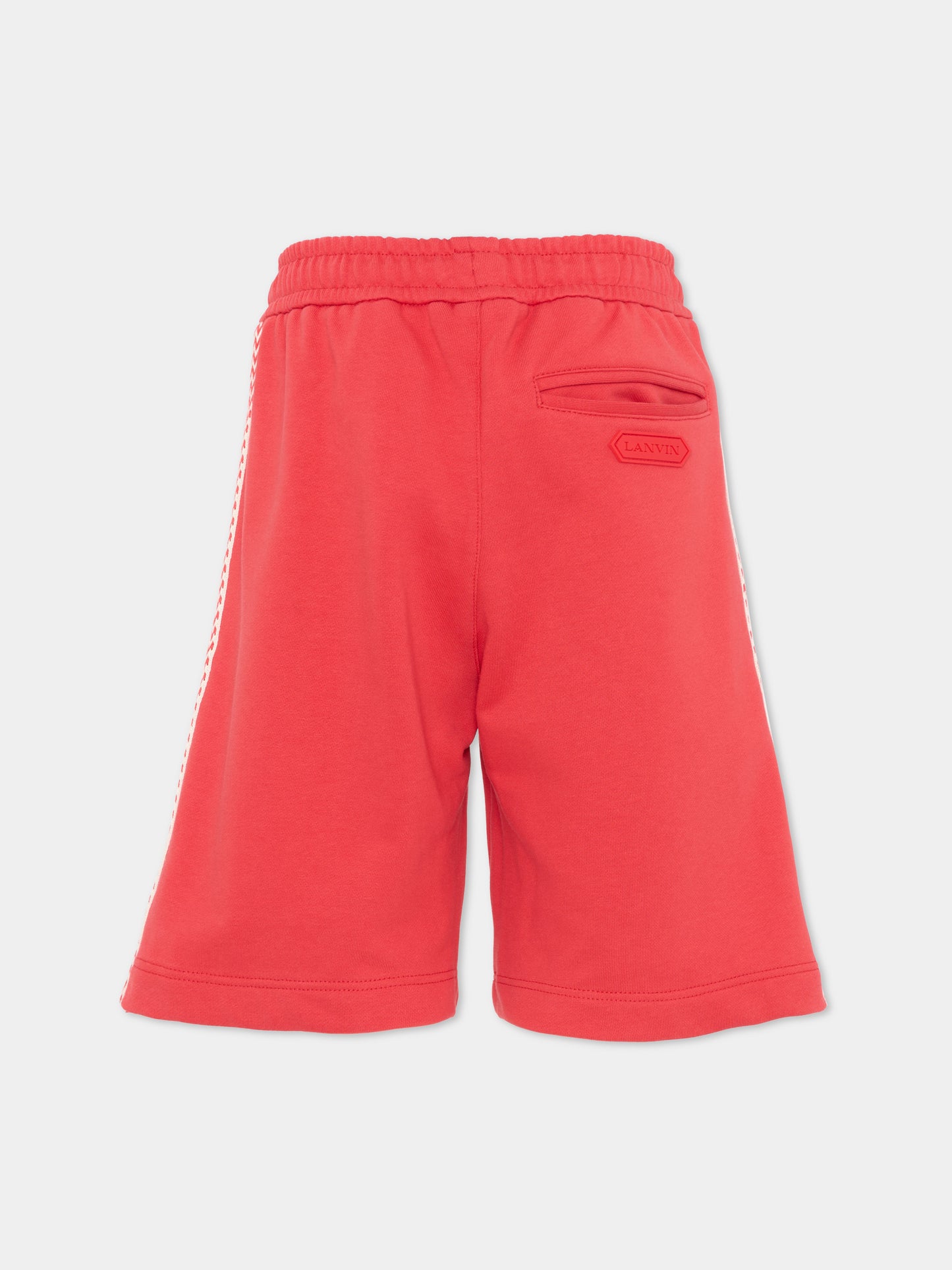 Shorts sportivi rossi per bambino con logo,Lanvin Petite,N30378 998