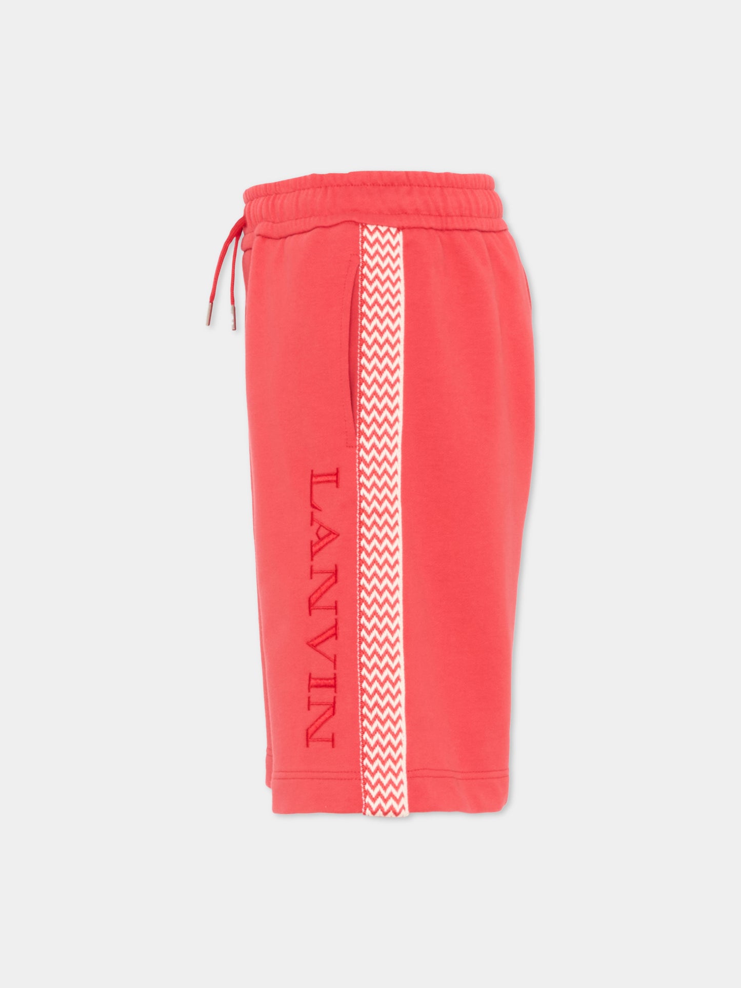 Shorts sportivi rossi per bambino con logo,Lanvin Petite,N30378 998