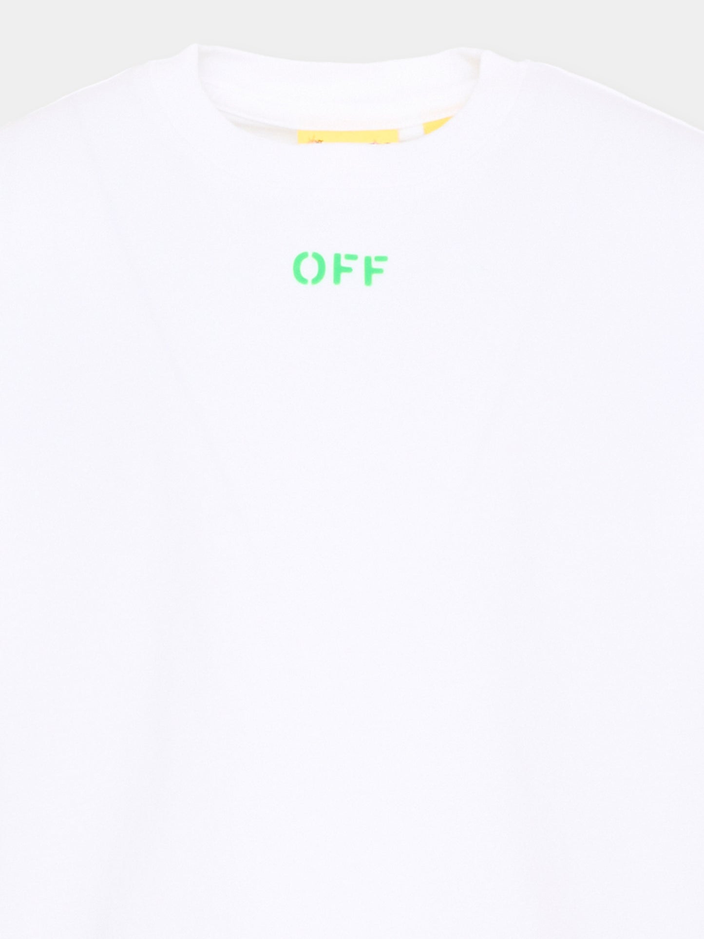 T-Shirt bianca per bambini con logo,Off White,44BAA002S26J004100