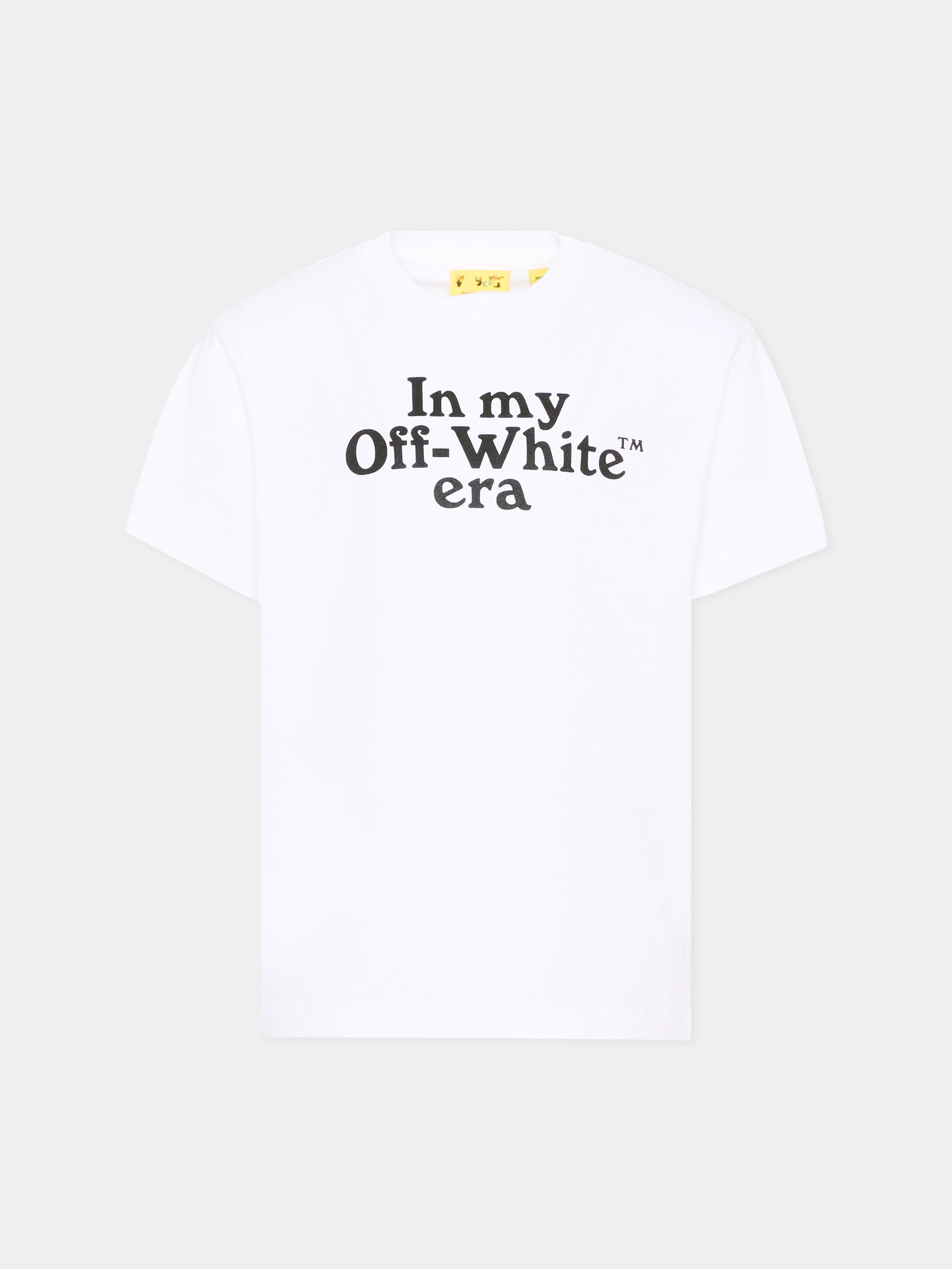 T-Shirt bianca per bambini con logo,Off White,44BAA002S26J007100