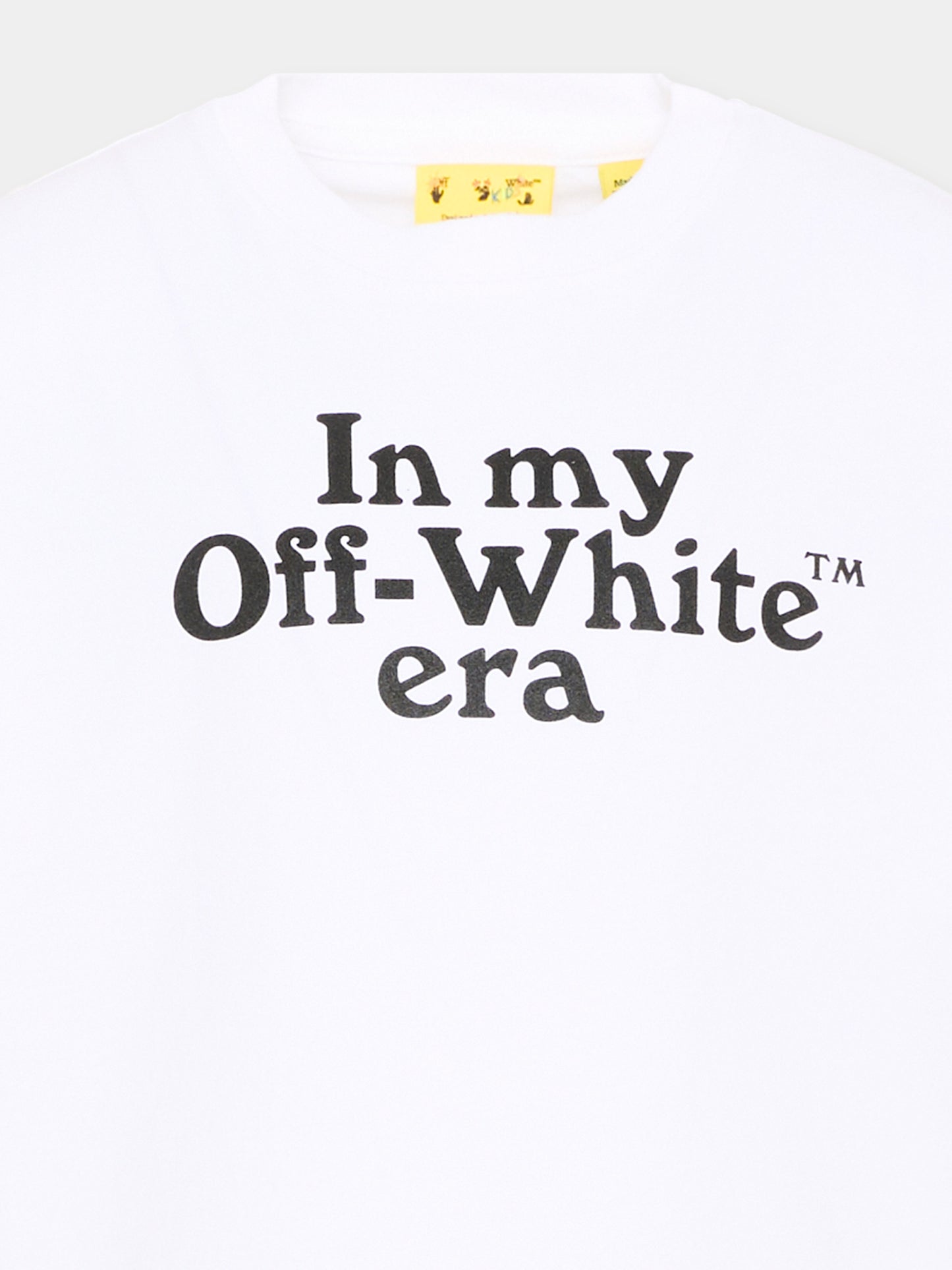 T-Shirt bianca per bambini con logo,Off White,44BAA002S26J007100