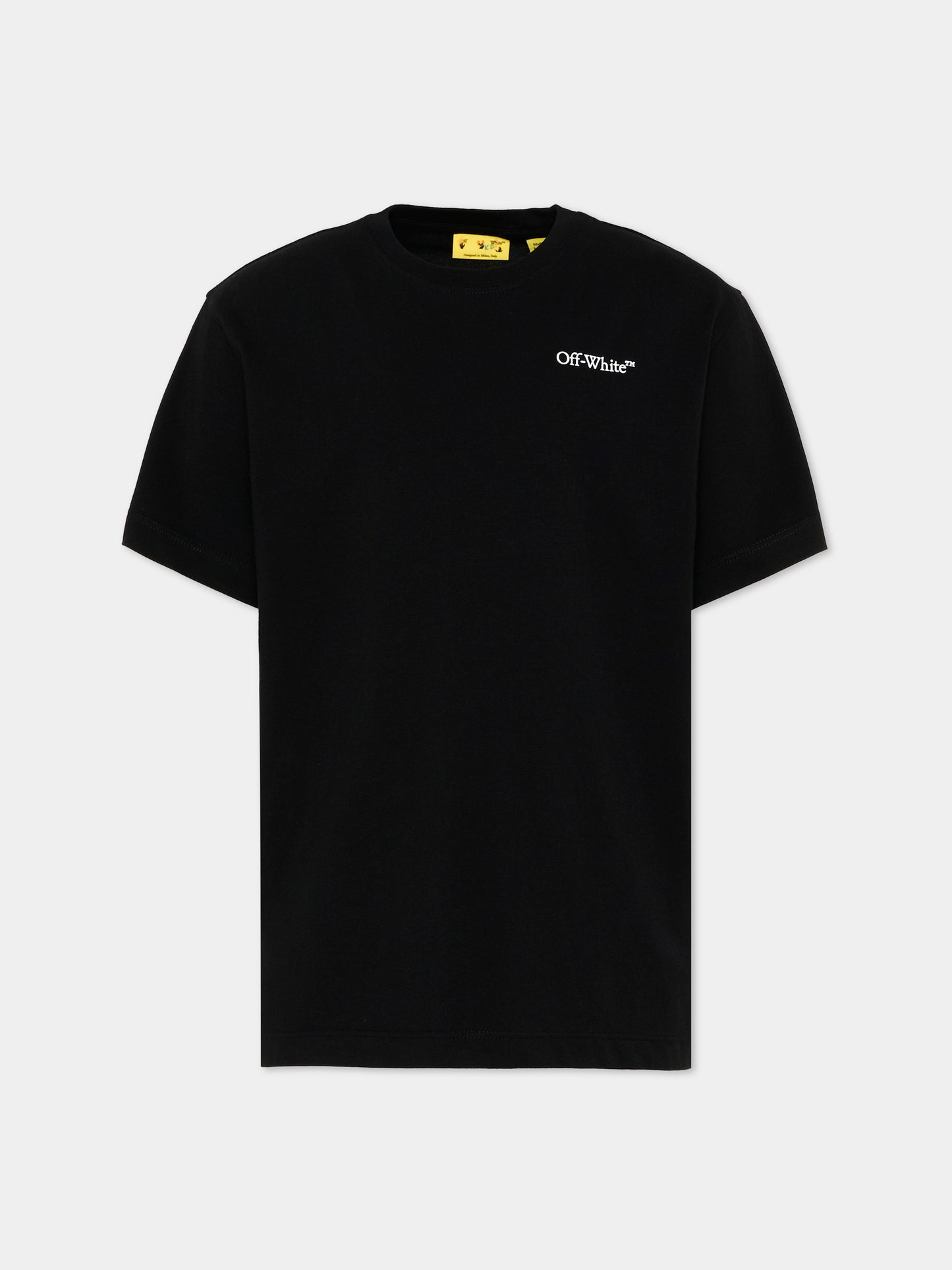 T-Shirt nera per bambini con logo,Off White,44BAA002S26J009001