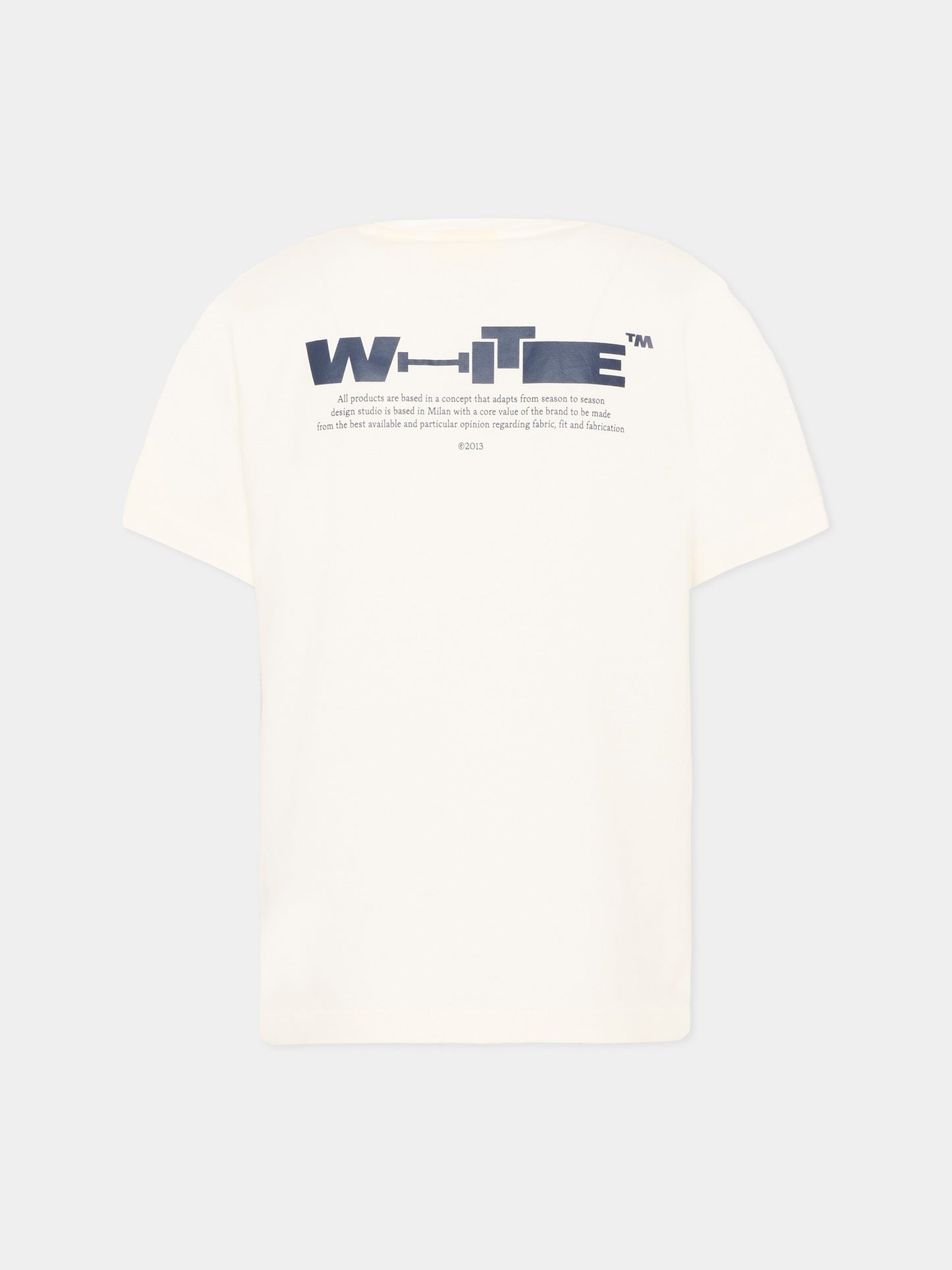 T-Shirt avorio per bambini con logo,Off White,44BAA002S26J00A100