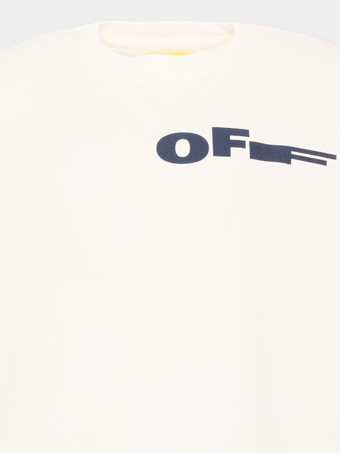 T-Shirt avorio per bambini con logo,Off White,44BAA002S26J00A100