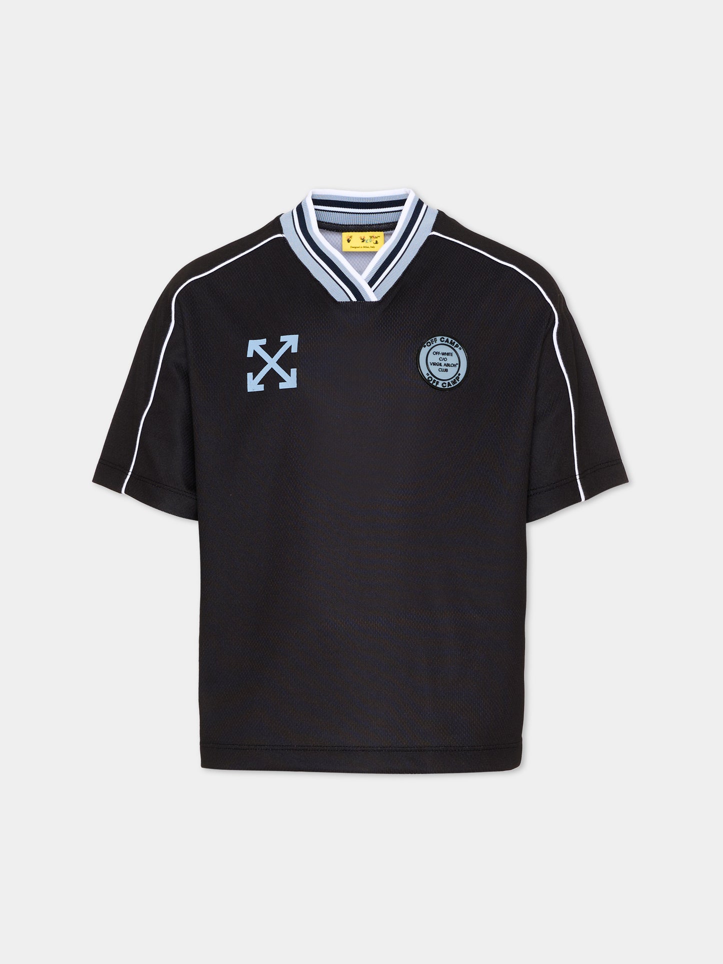 T-Shirt nera per bambino con logo,Off White,44BAA018S26J001001