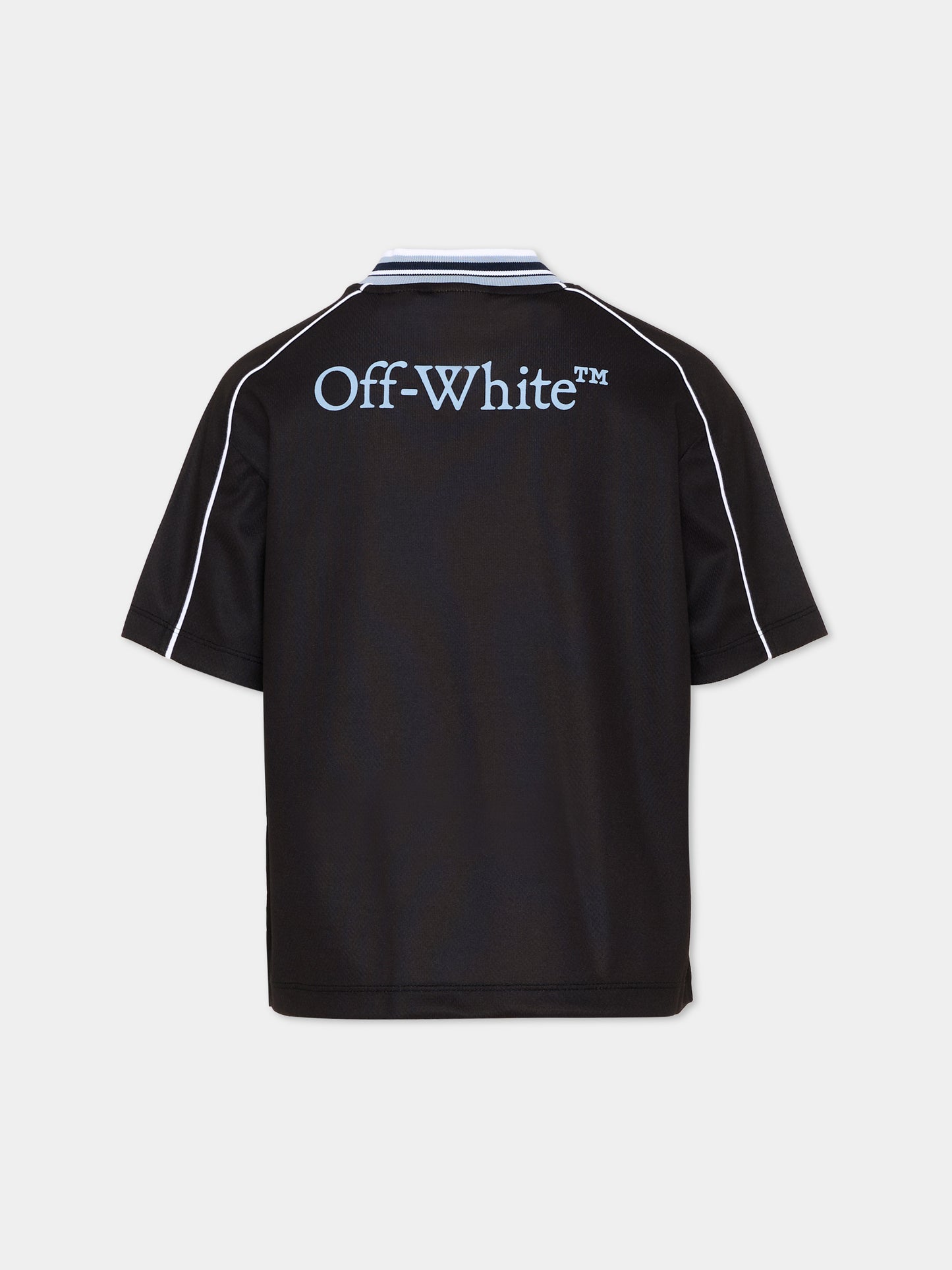 T-Shirt nera per bambino con logo,Off White,44BAA018S26J001001