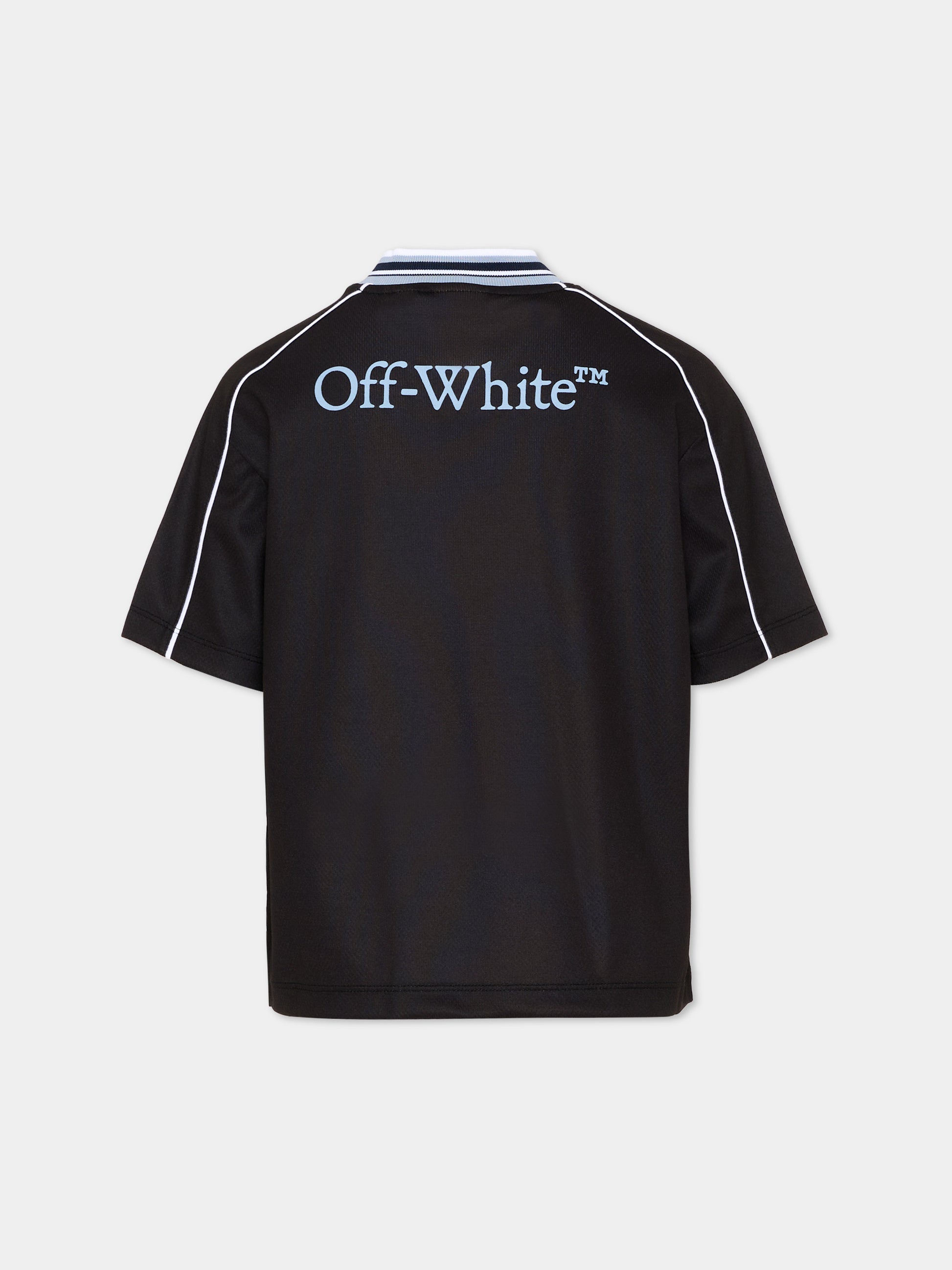 T-Shirt nera per bambino con logo,Off White,44BAA018S26J001001