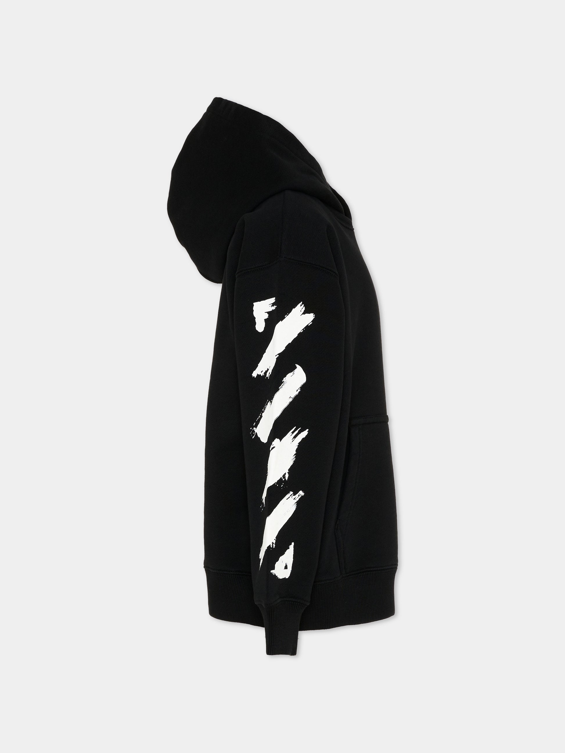 Felpa nera per bambino con logo,Off White,44BBB001S26F005001
