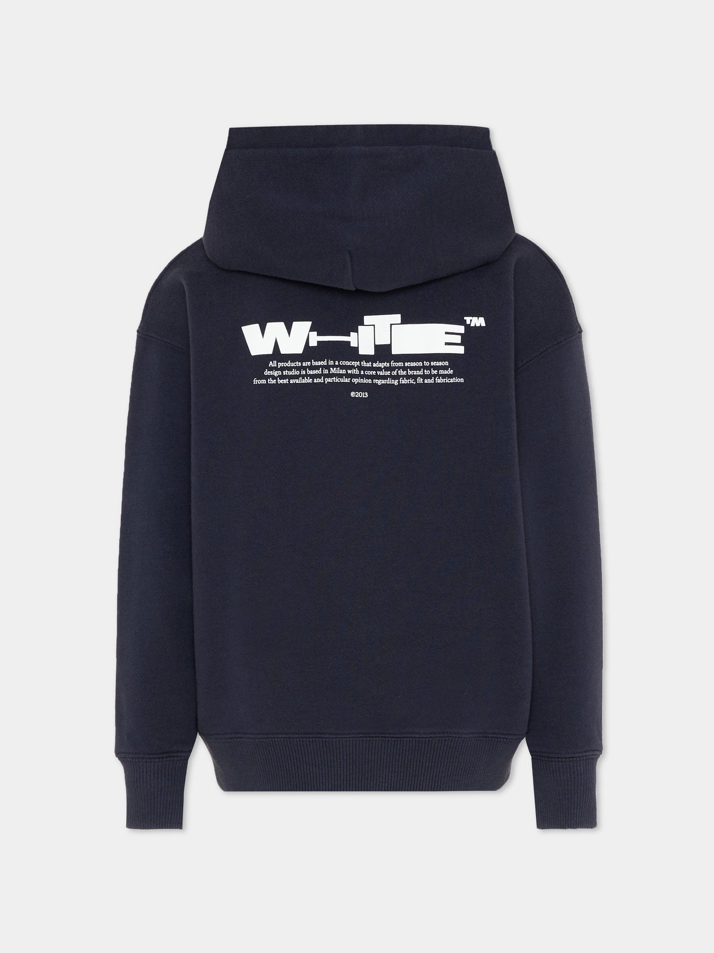 Felpa blu per bambini con logo,Off White,44BBB001S26F006410