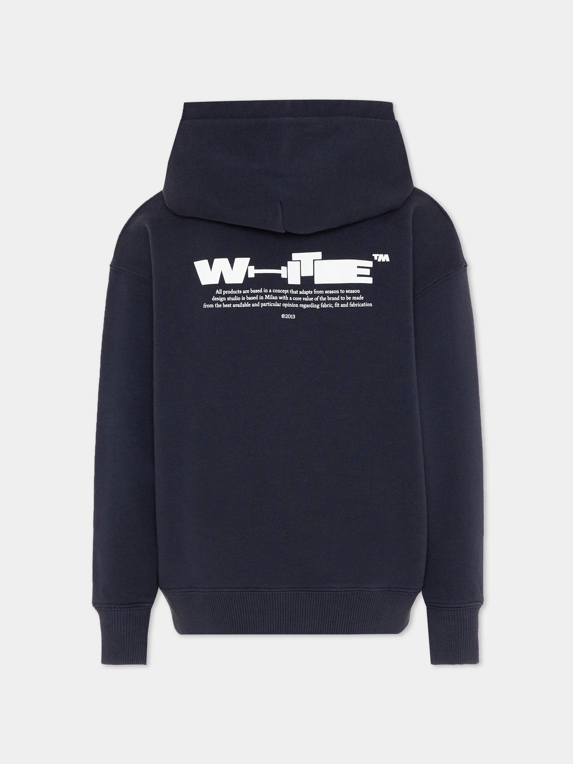 Felpa blu per bambini con logo,Off White,44BBB001S26F006410