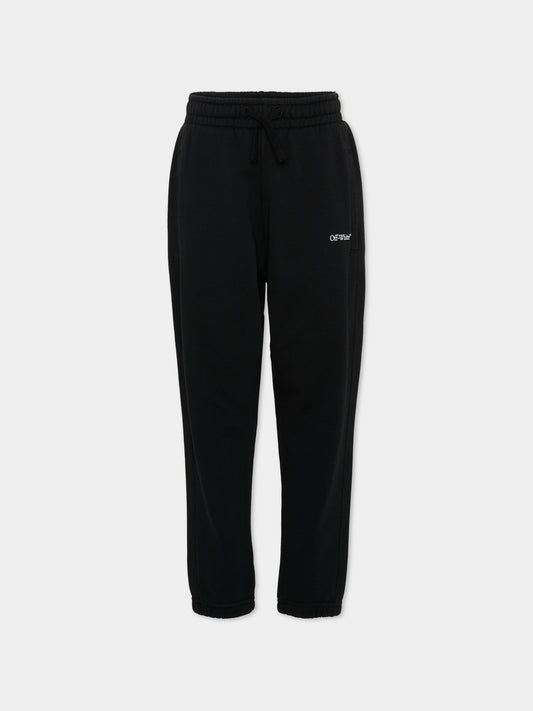 Pantalone nero per bambini con logo,Off White,44BCH001S26F001001