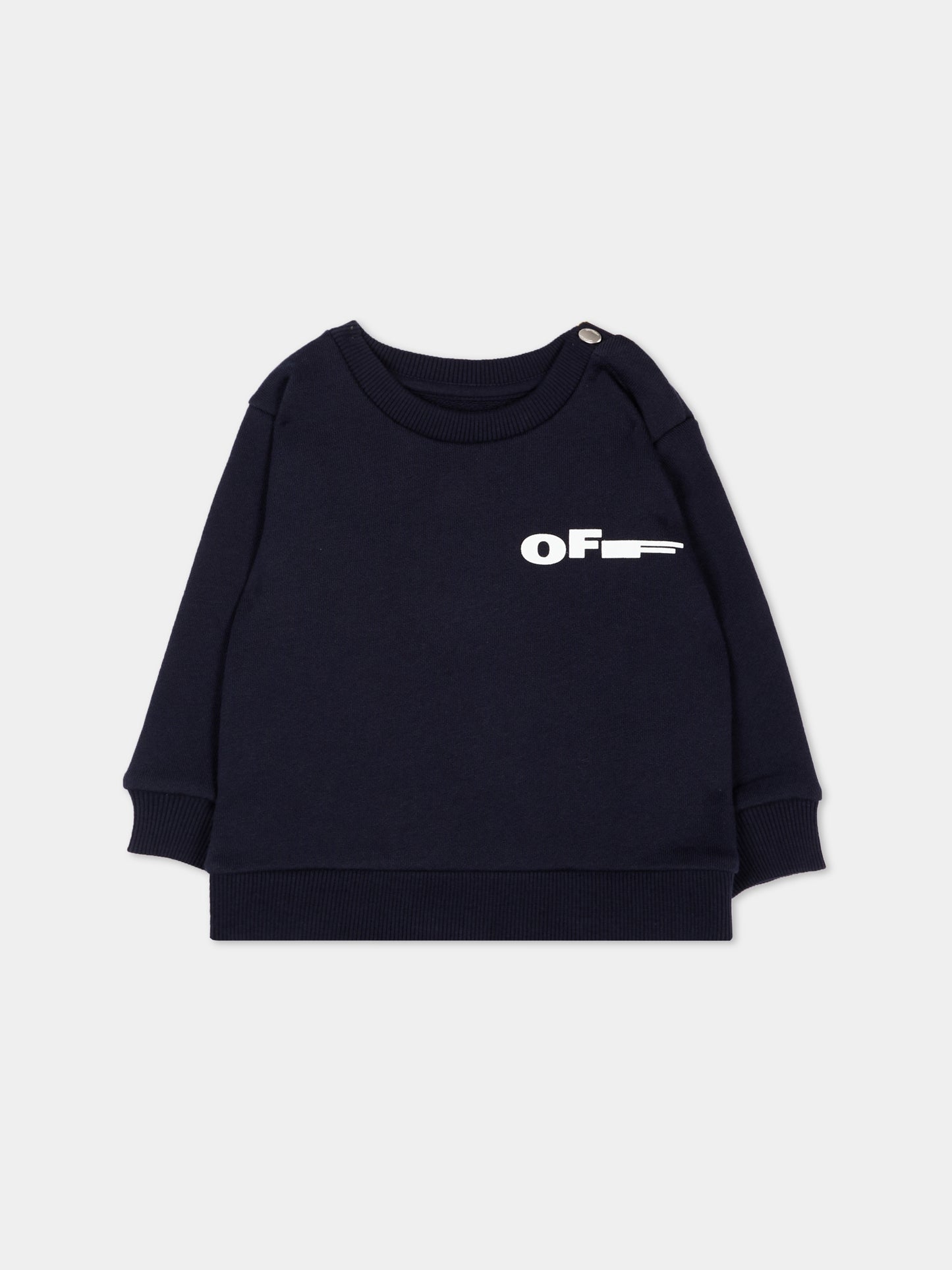 Felpa blu per neonati con logo,Off White,44BXC001S26F001410