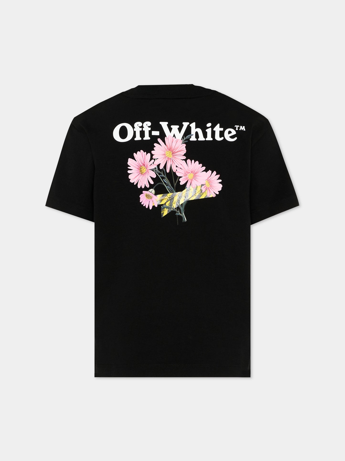 T-Shirt nera per bambina con logo,Off White,44GAA001S26J004001