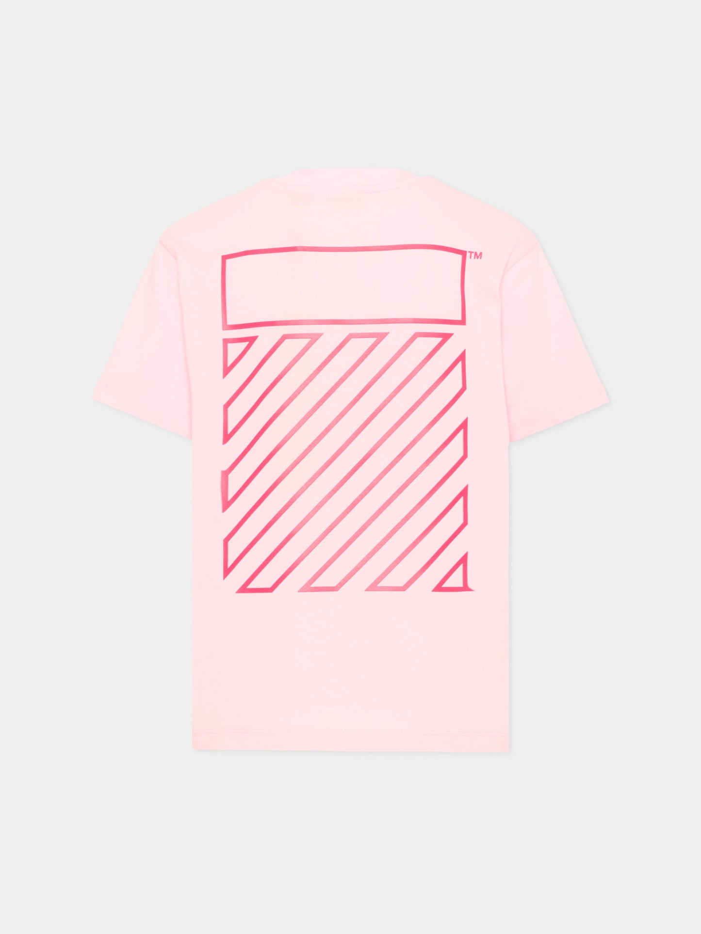 T-Shirt rosa per bambina con logo,Off White,44GAA001S26J006683