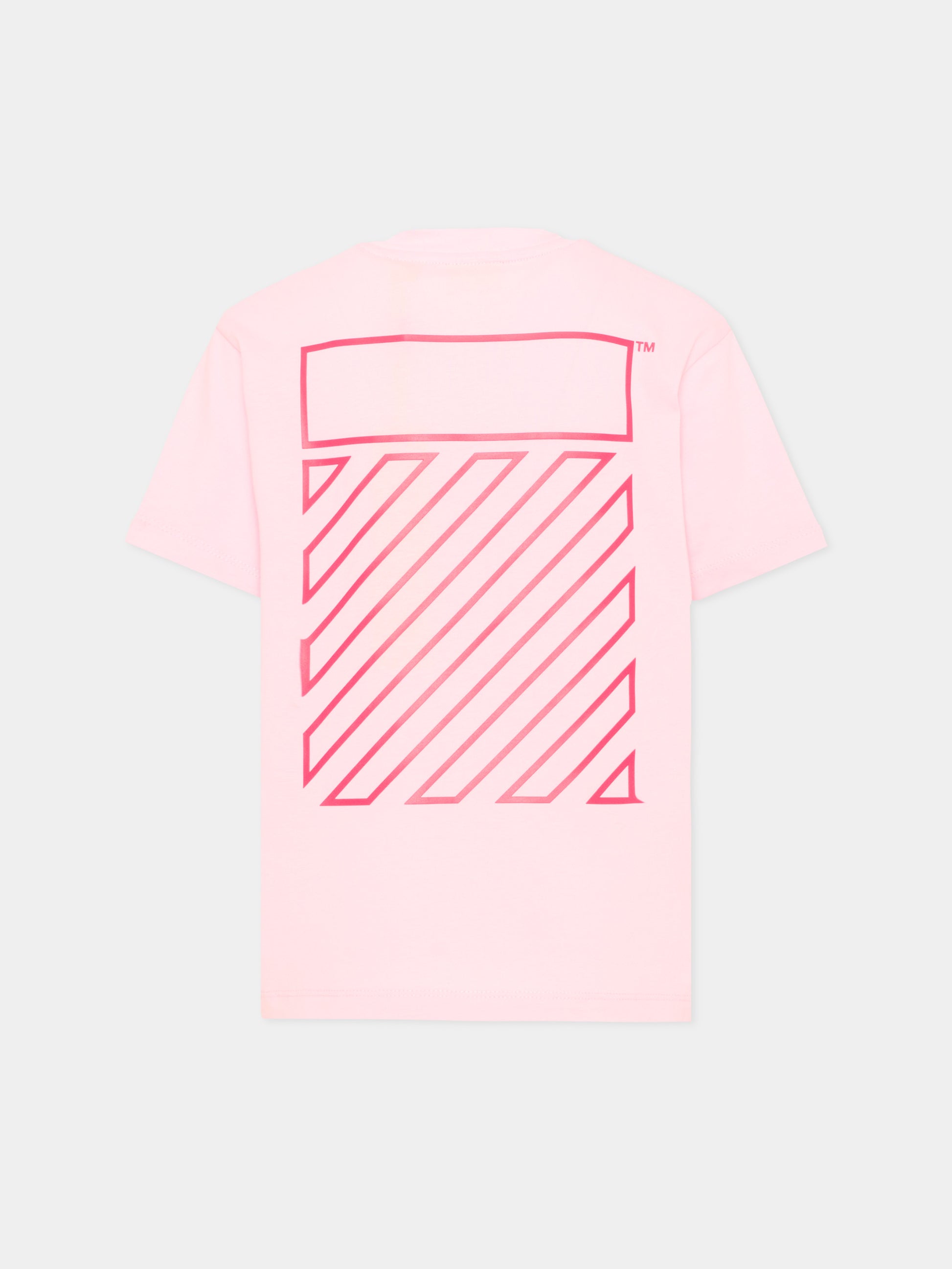 T-Shirt rosa per bambina con logo,Off White,44GAA001S26J006683