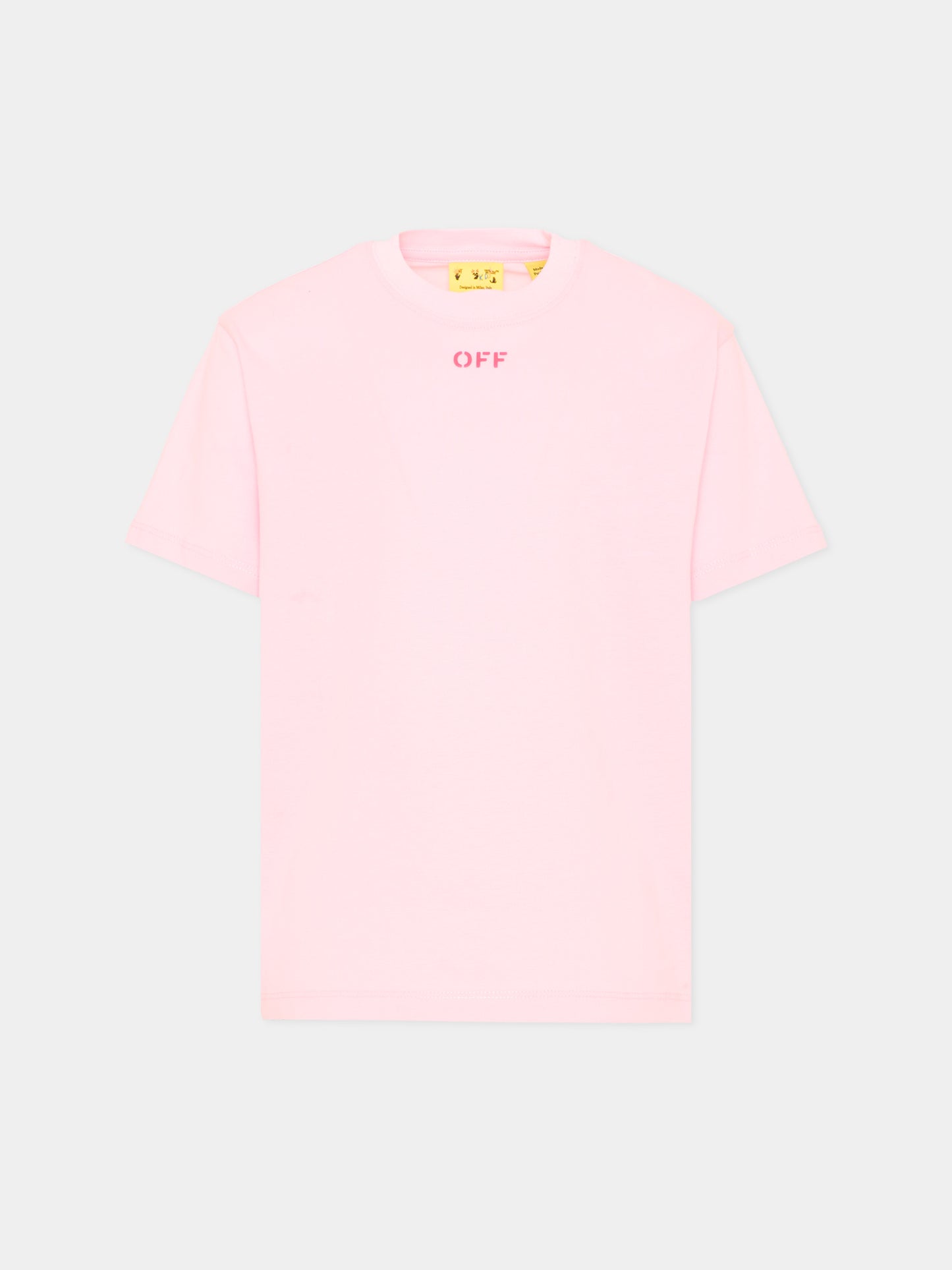 T-Shirt rosa per bambina con logo,Off White,44GAA001S26J006683