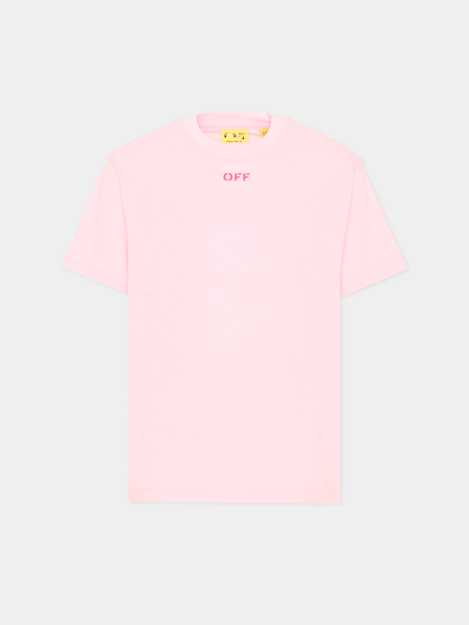 T-Shirt rosa per bambina con logo,Off White,44GAA001S26J006683