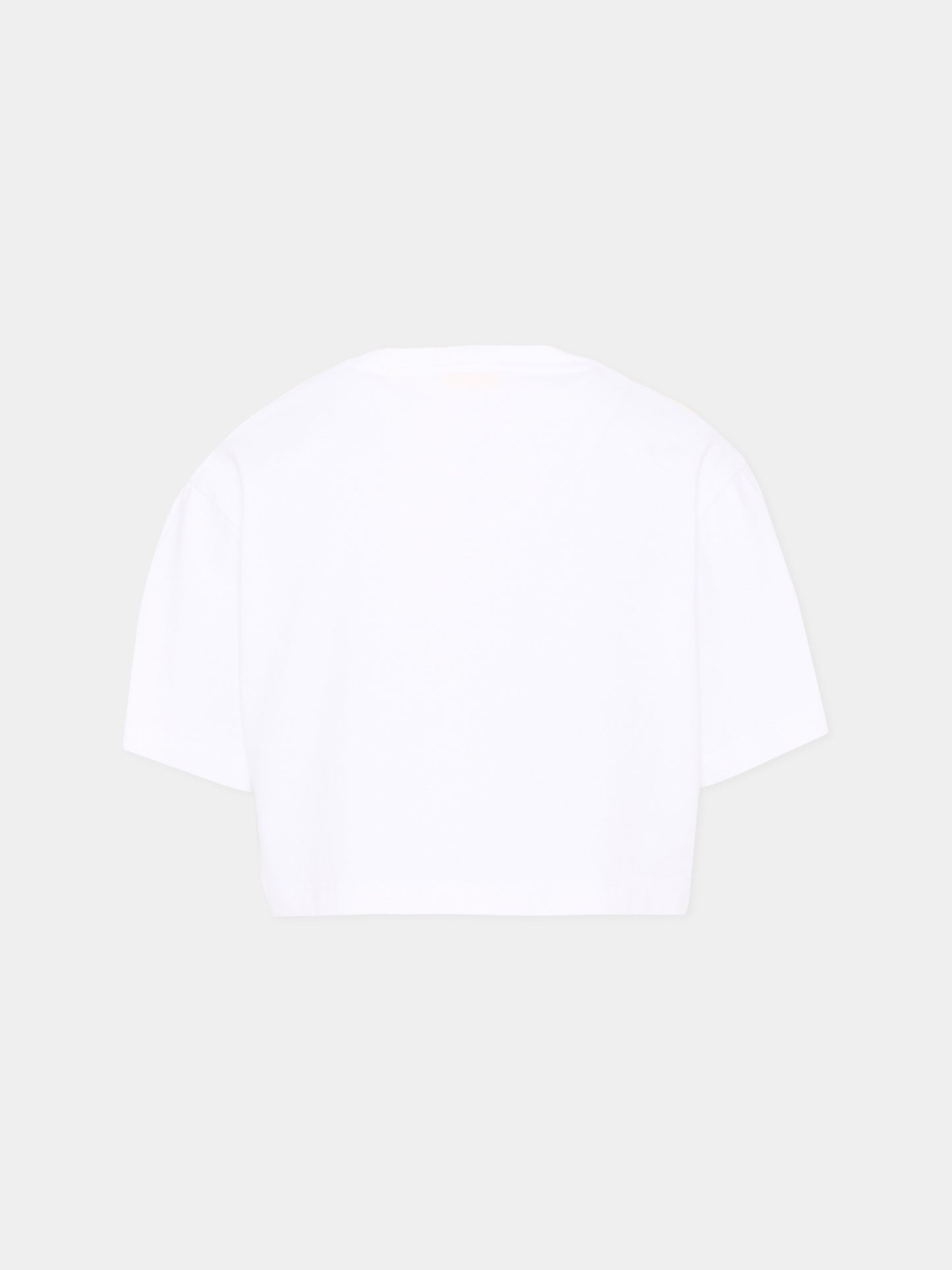 T-Shirt avorio per bambina con fiori,Off White,44GAA019S26J001100