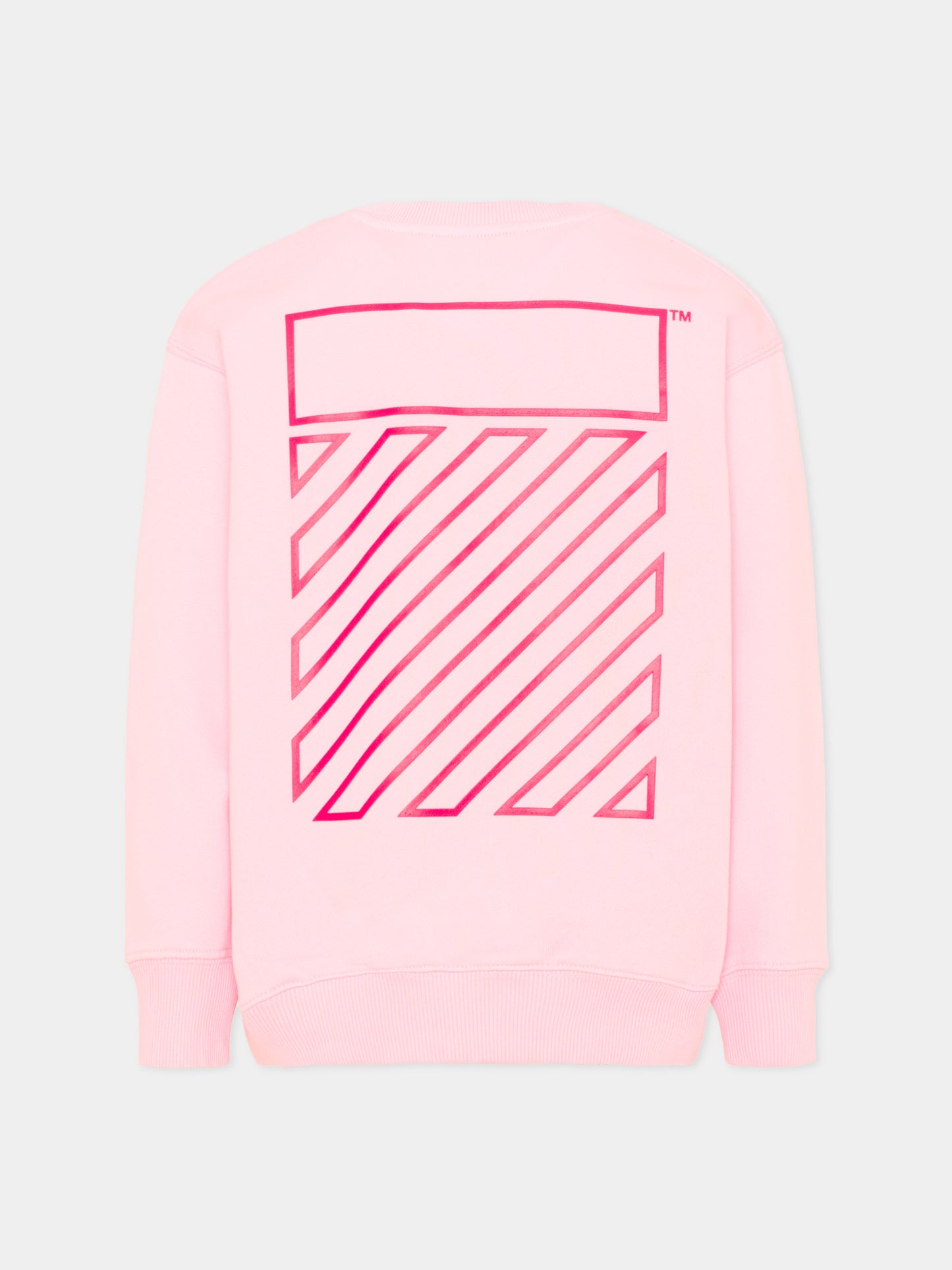 Felpa rosa per bambina con logo,Off White,44GBA001S26F005683