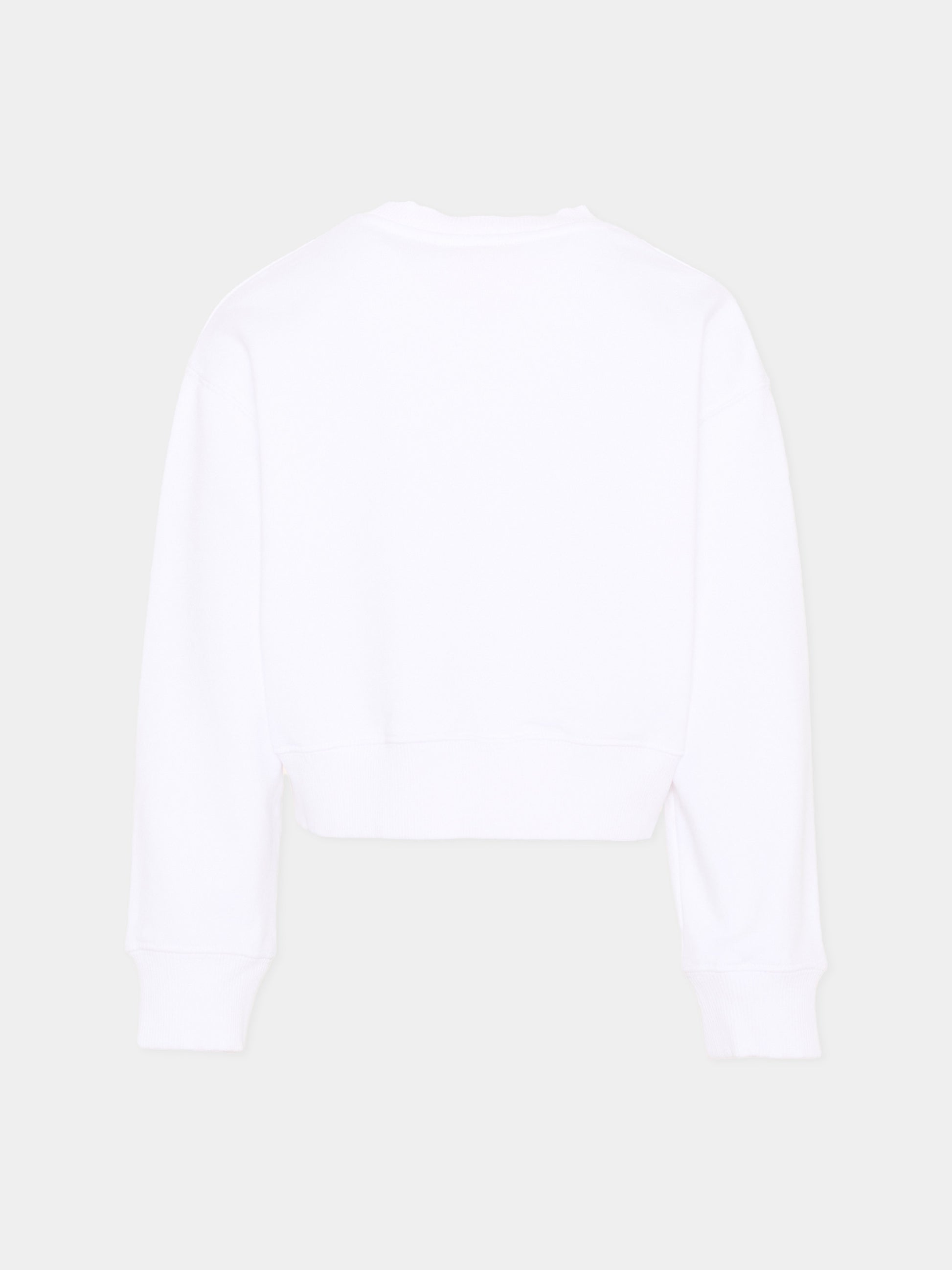 Felpa bianca per bambina con fiori,Off White,44GBA013S26F001100