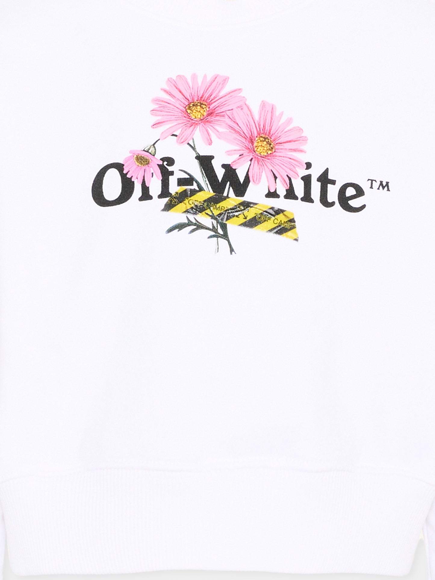 Felpa bianca per bambina con fiori,Off White,44GBA013S26F001100