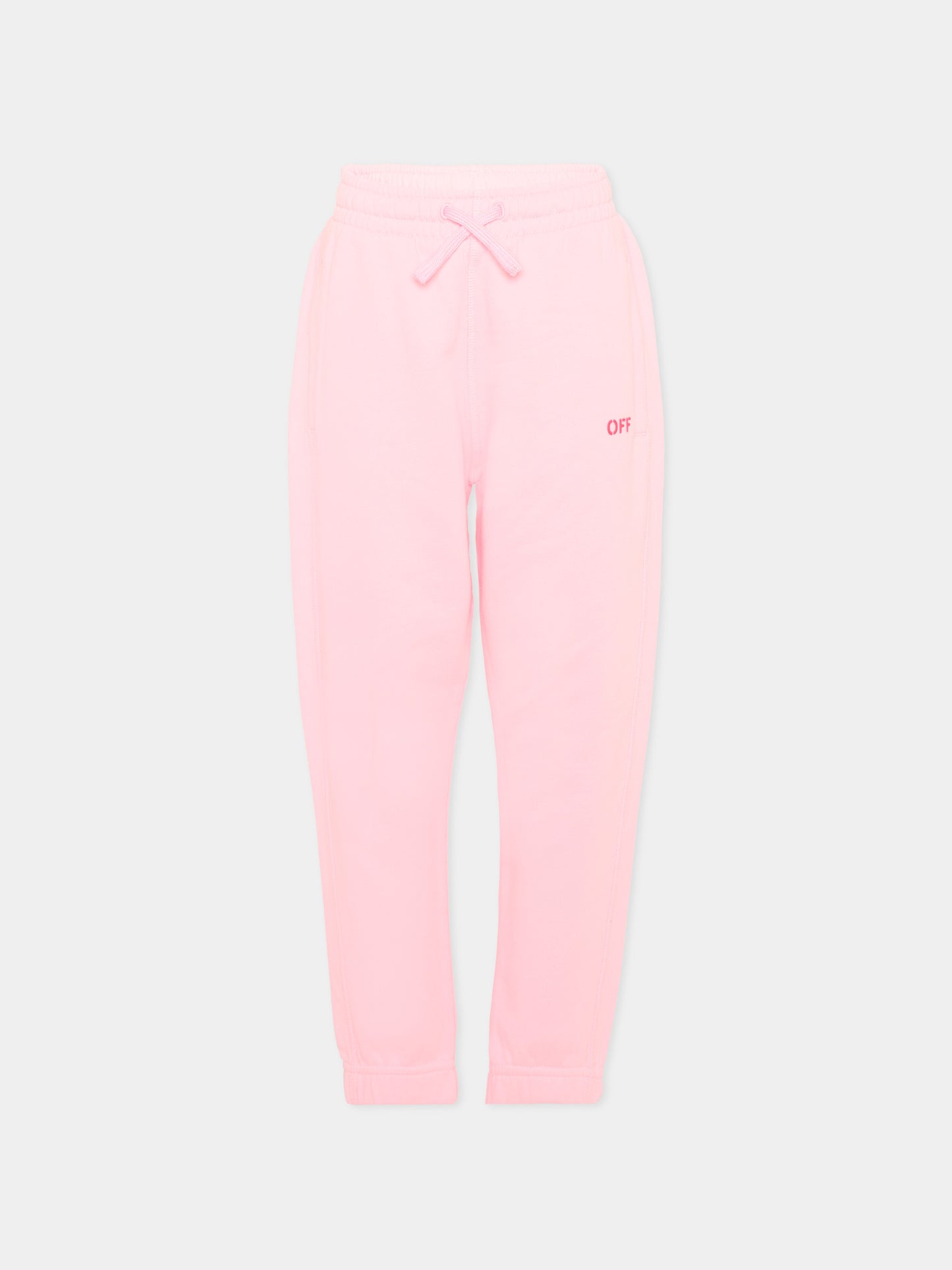 Pantaloni sportivi rosa per bambina con logo,Off White,44GCH001S26F001683