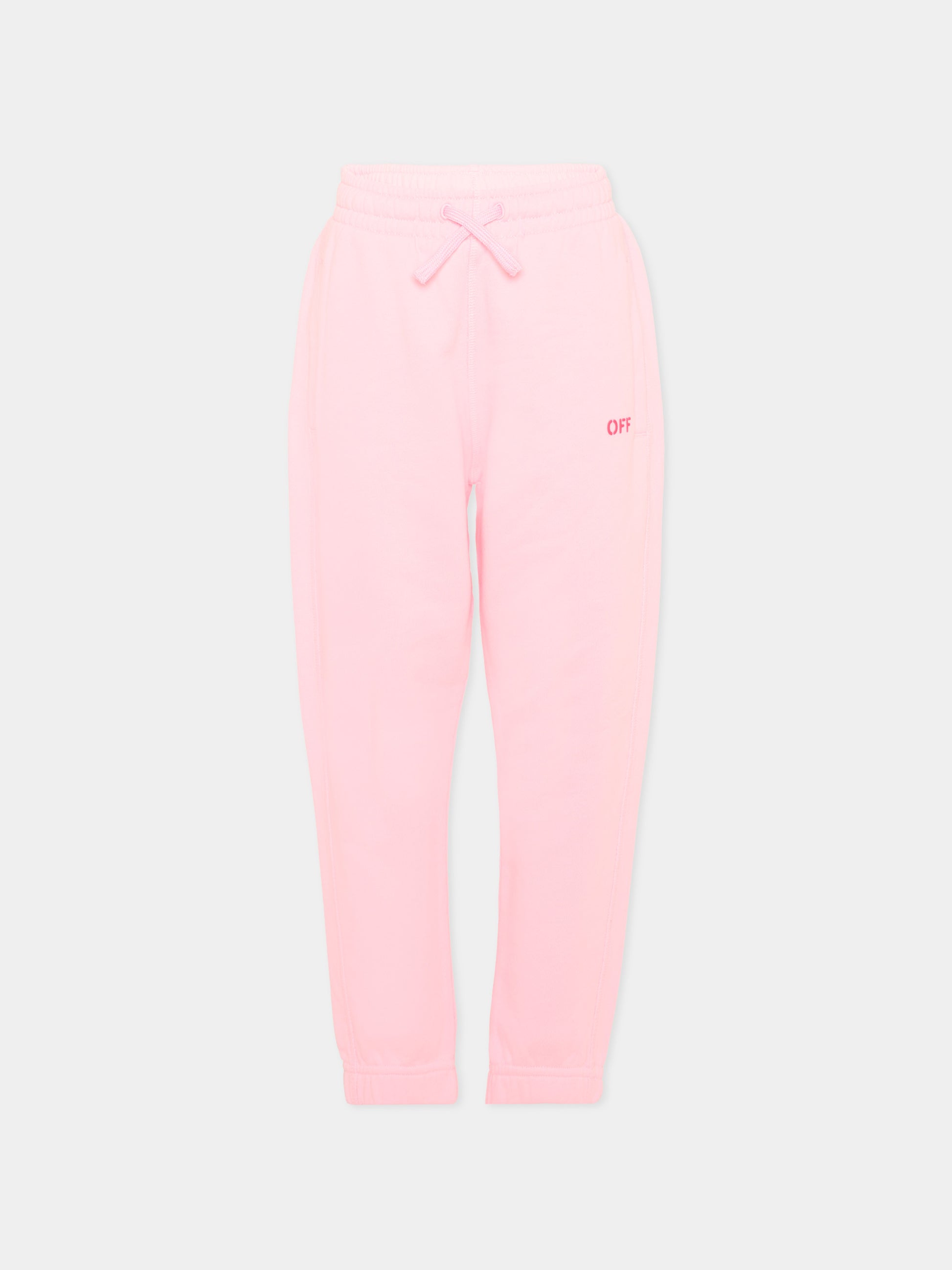 Pantaloni sportivi rosa per bambina con logo,Off White,44GCH001S26F001683