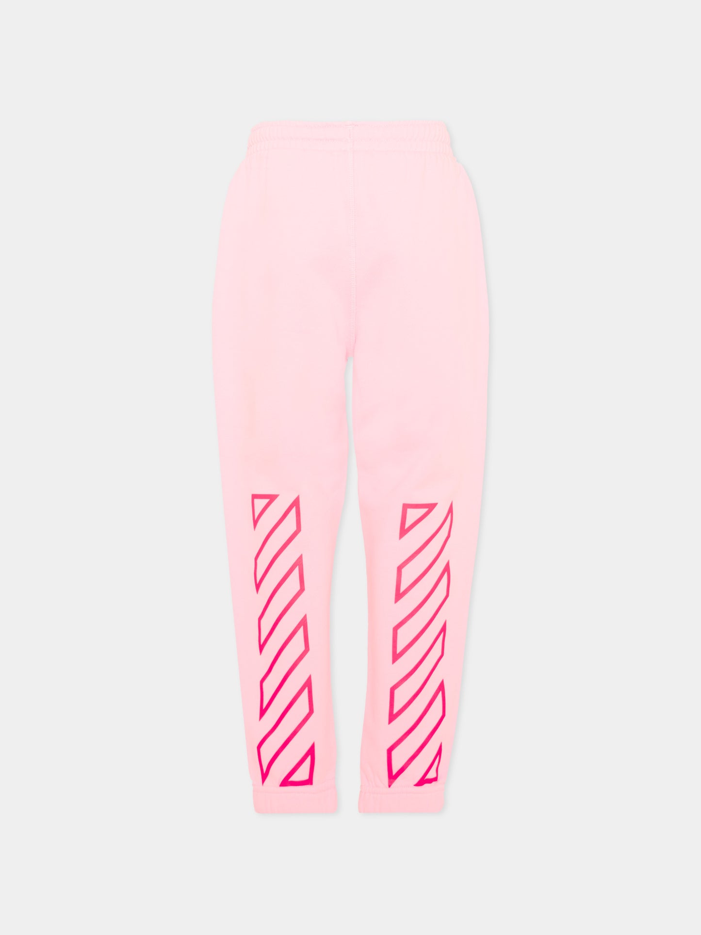 Pantaloni sportivi rosa per bambina con logo,Off White,44GCH001S26F001683