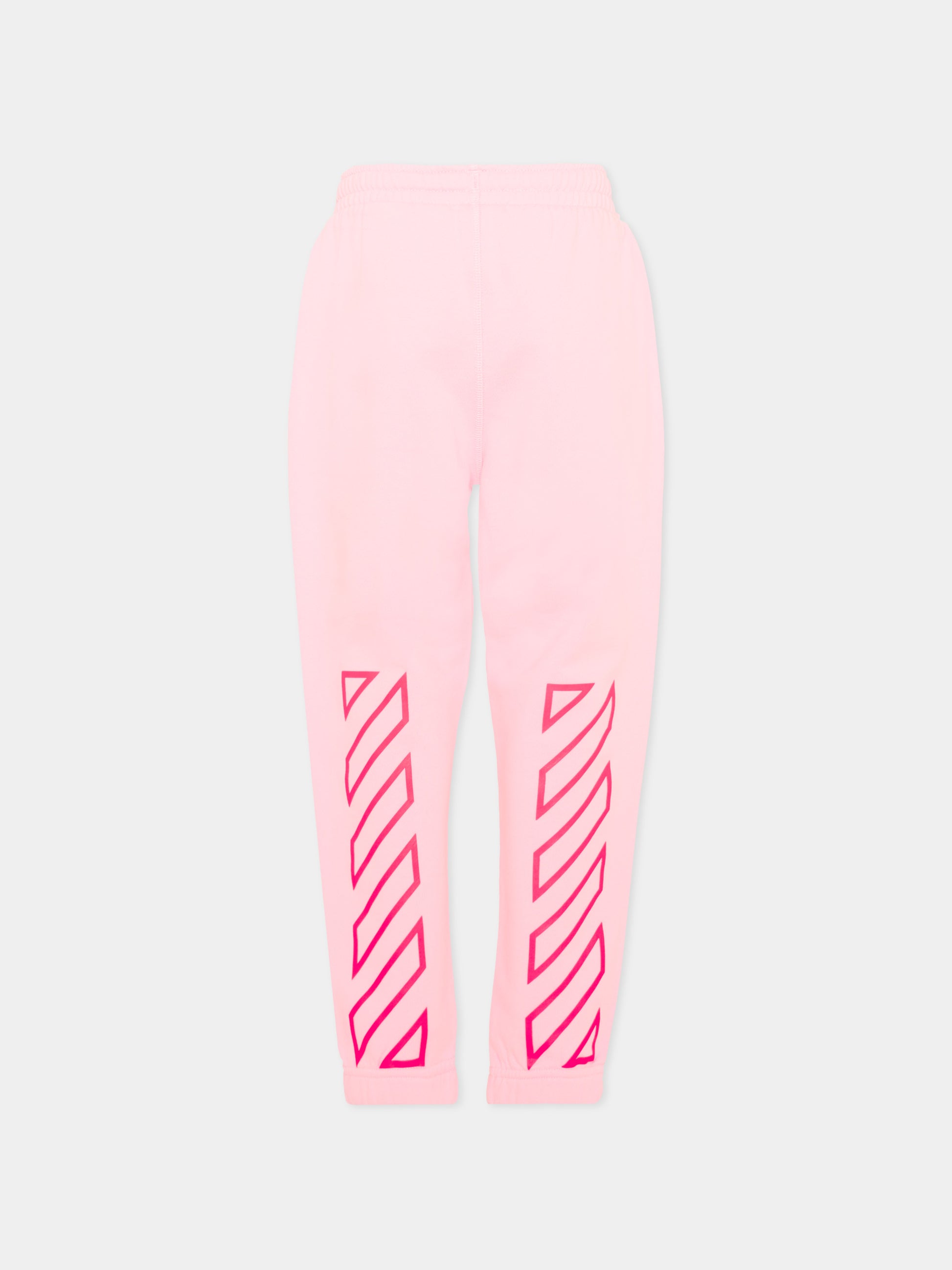 Pantaloni sportivi rosa per bambina con logo,Off White,44GCH001S26F001683