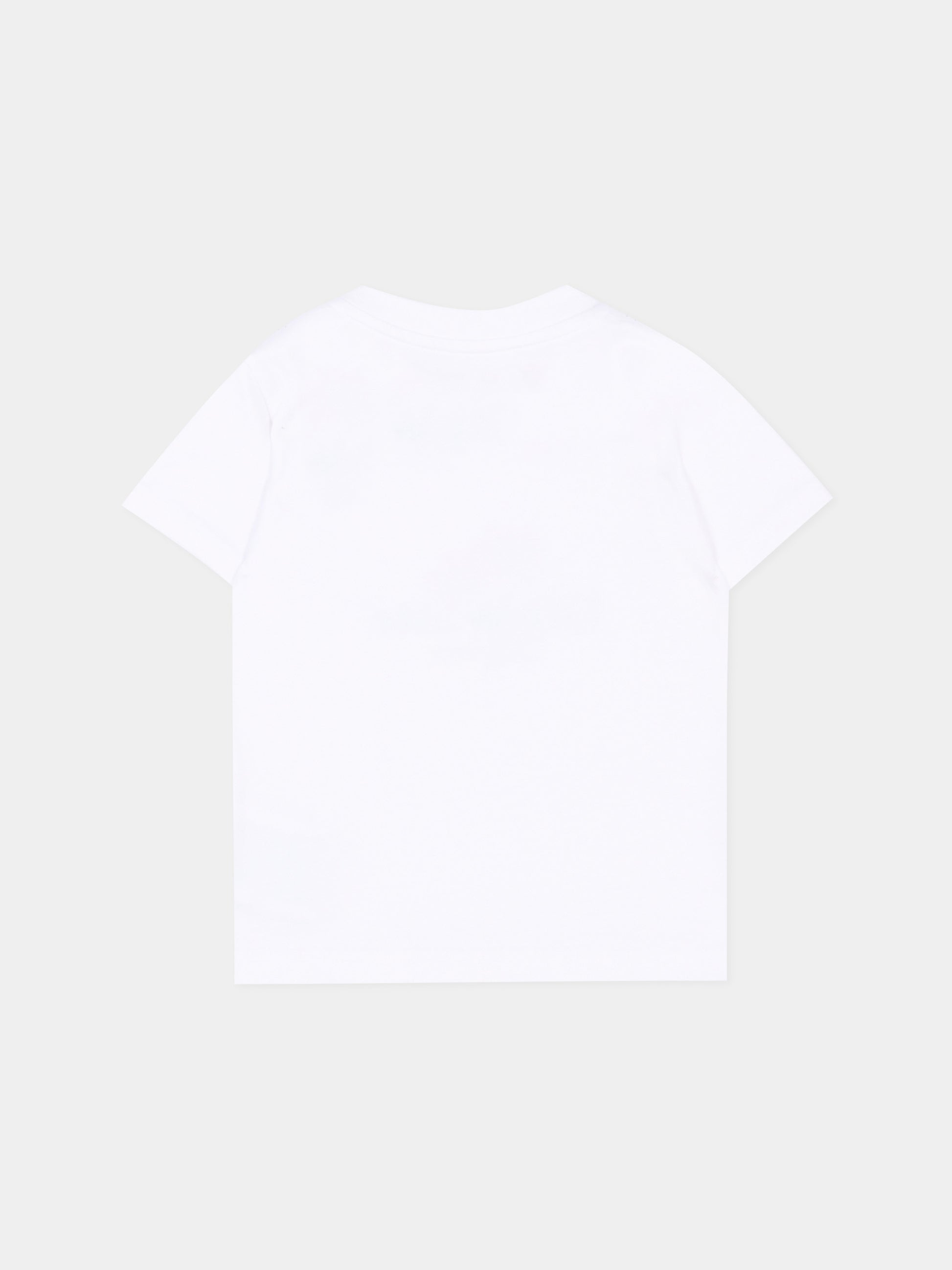 T-Shirt bianca per neonata con fiori,Off White,44GXB001S26J001100