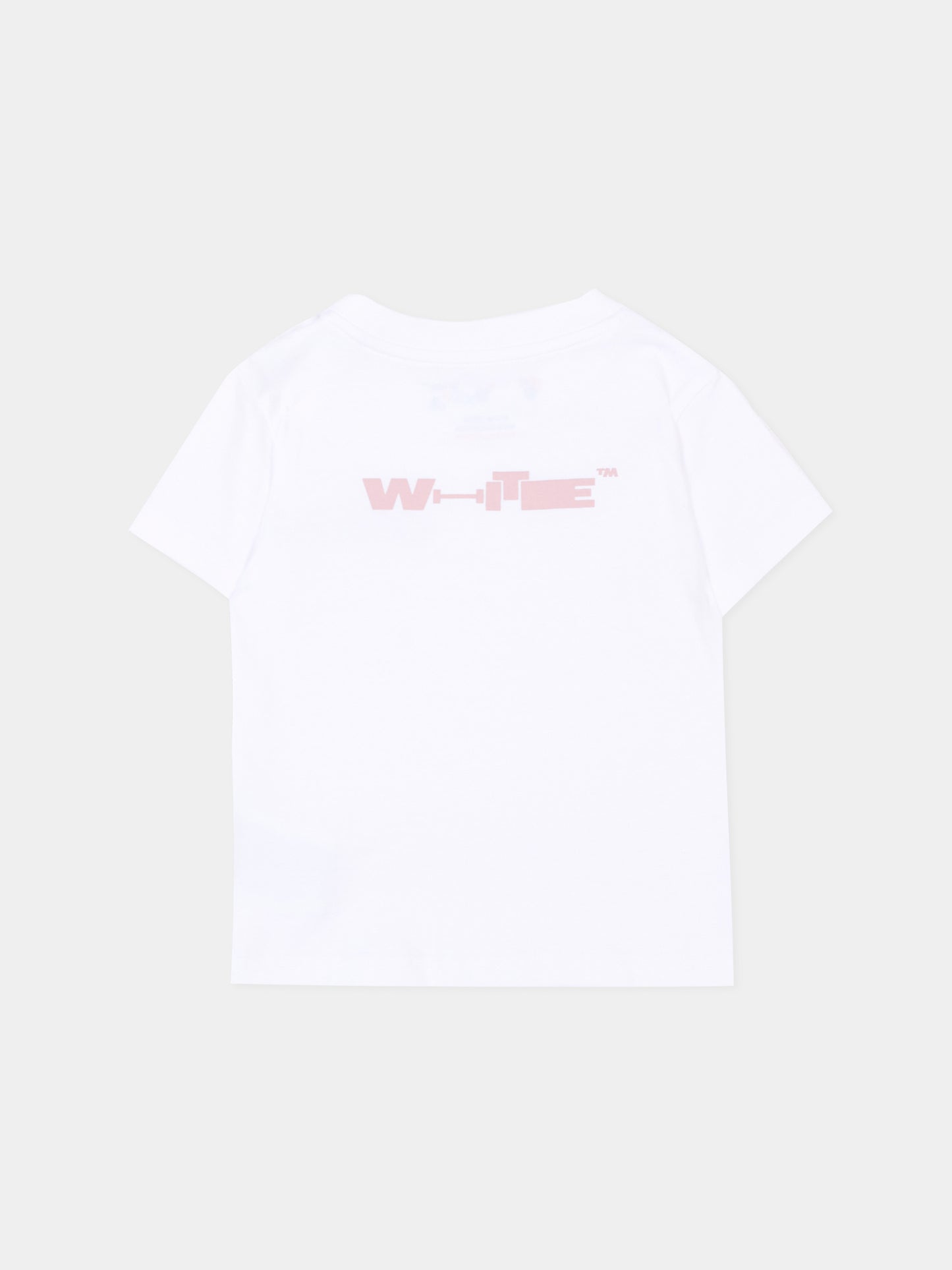 T-Shirt bianca per neonata con logo,Off White,44GXB001S26J002100