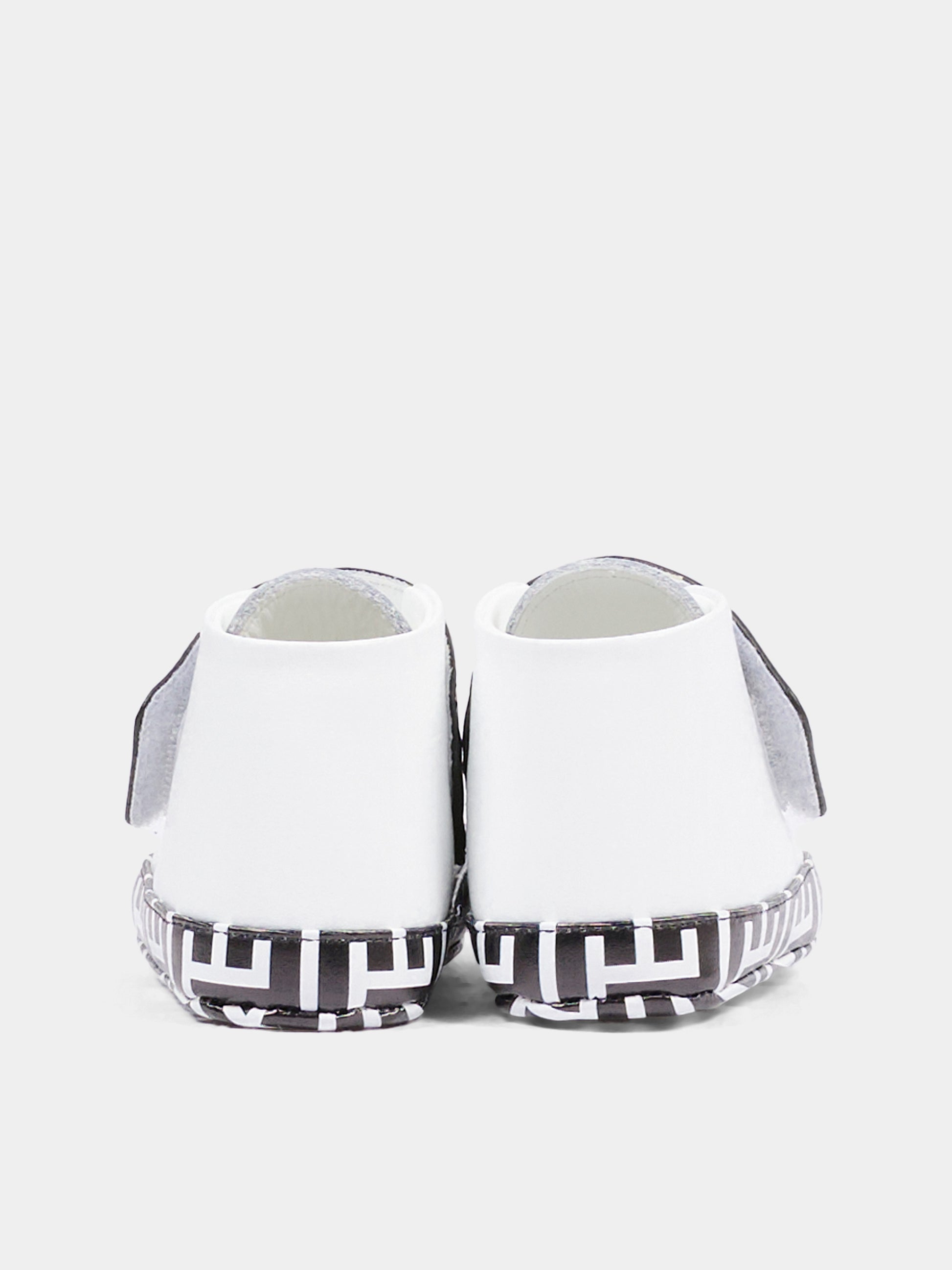 Sneakers bianche in pelle per neonati con logo,Balmain Kids,BY0546-Y0051 100NE
