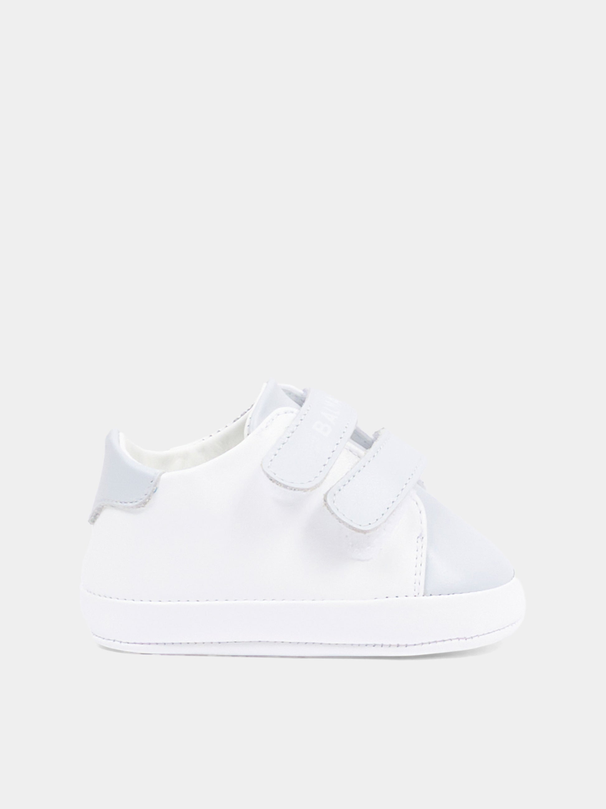 Sneakers celesti per neonato con logo,Balmain Kids,BY0556-Y0051 100CE