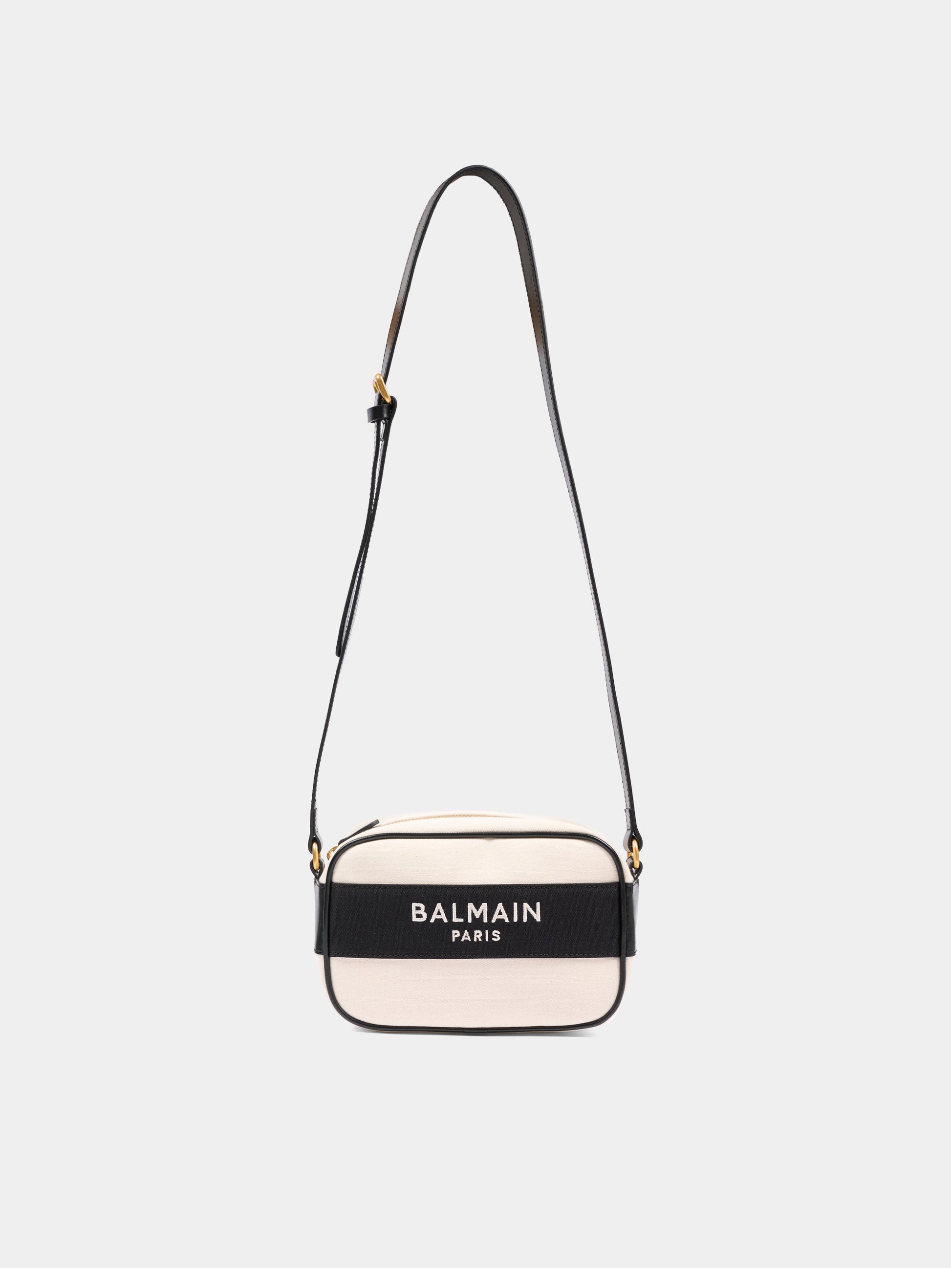 Borsa avorio per bambina con logo ricamato,Balmain Kids,BY0B68-Z0042 101NE