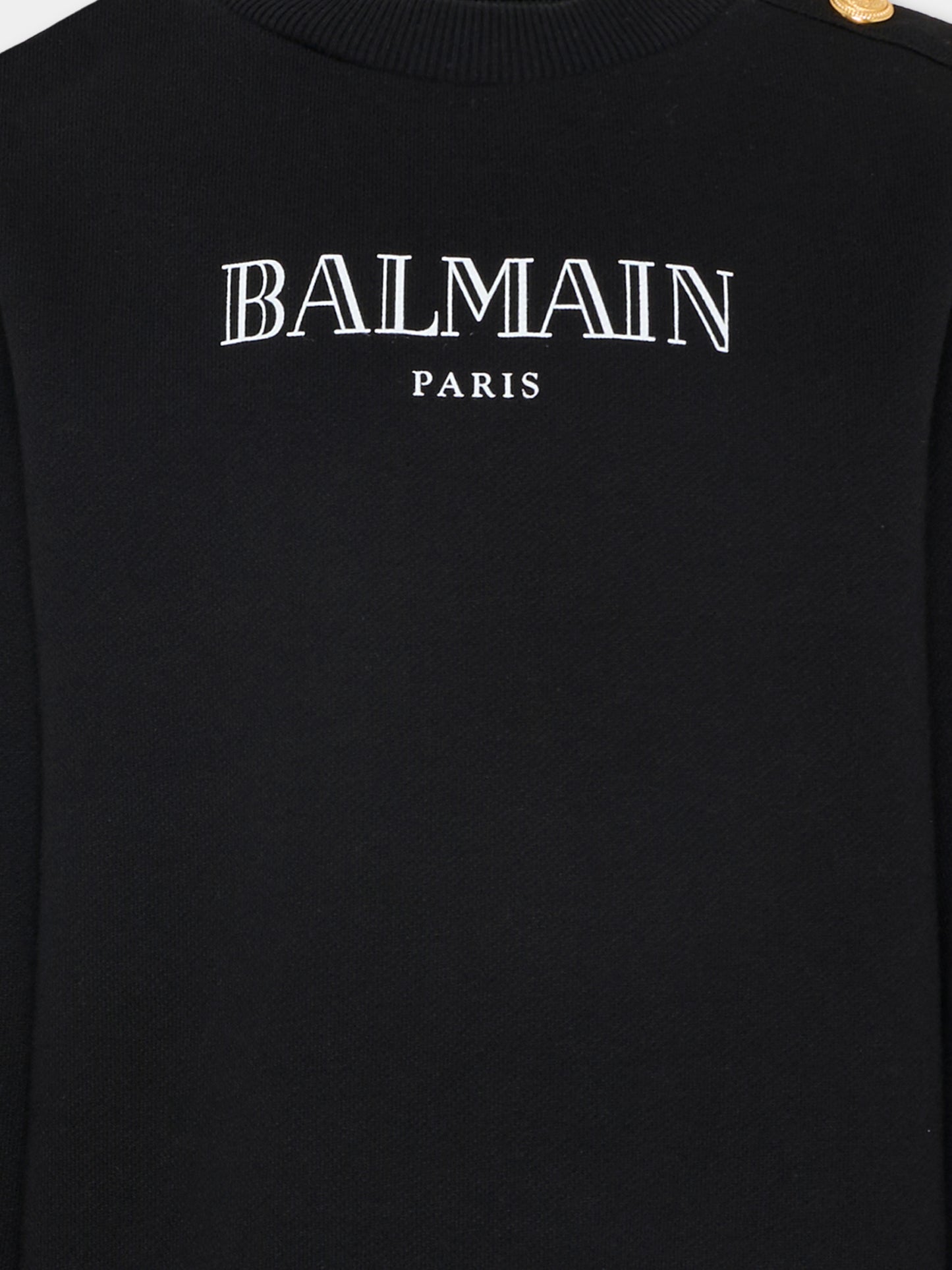 Felpa nera per bambini con logo,Balmain Kids,BY4P20-Z3183 930BC