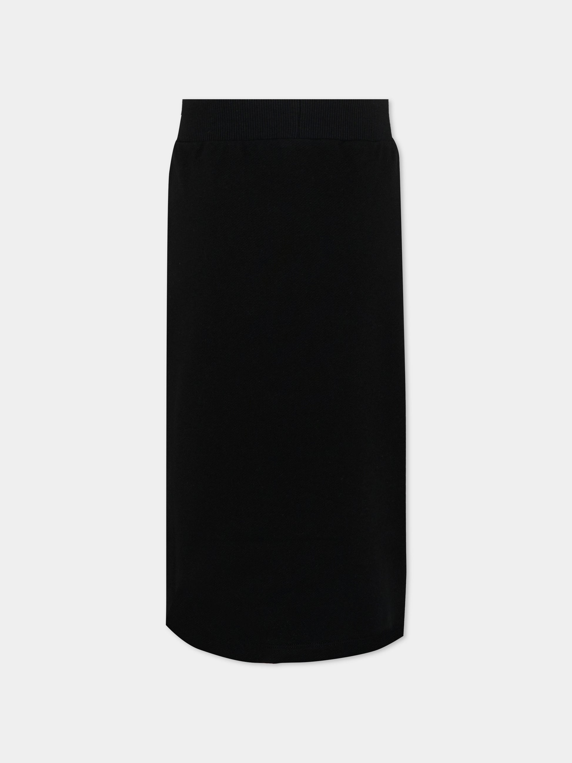 Gonna nera per bambina con bottoni oro,Balmain Kids,BY7B14 Z3183 930OR